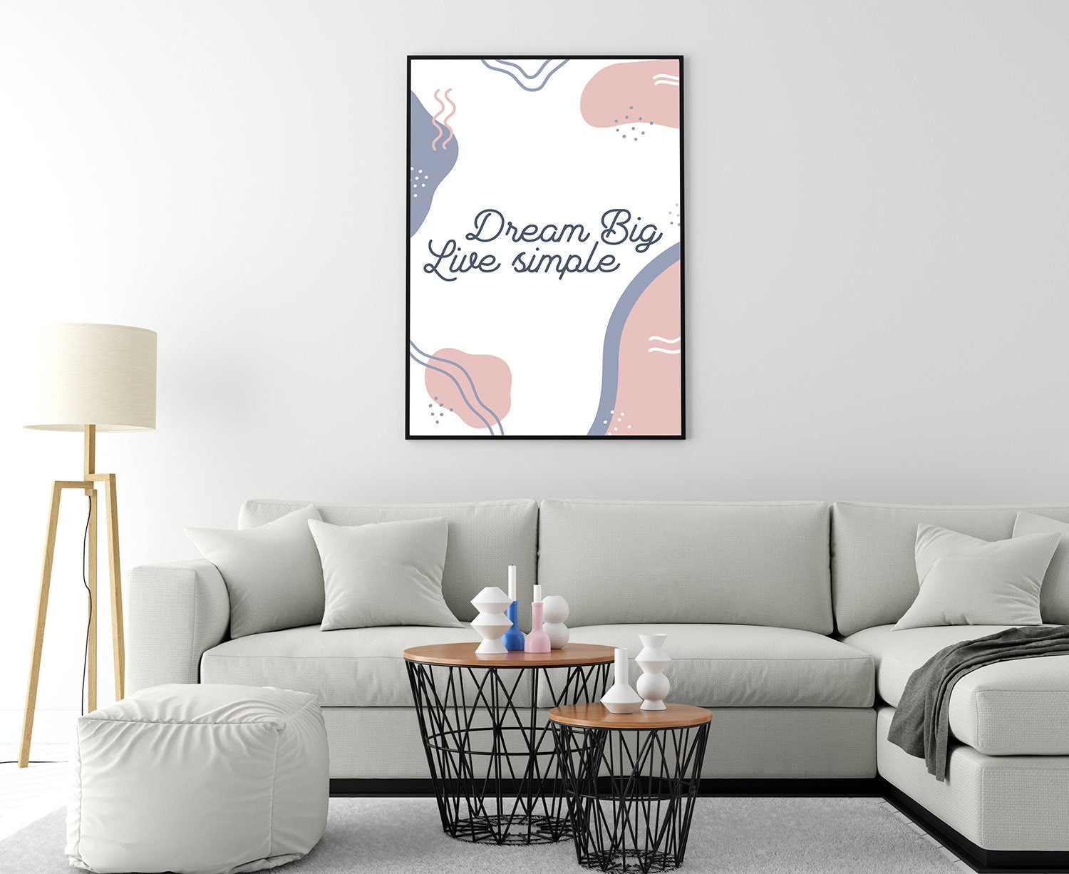 Dream Big Live Simple, Poster Prints, Modern Poster prints, Home wall Art Prints, Dorm Rooms wall art, Office wall decor, Motivational quote