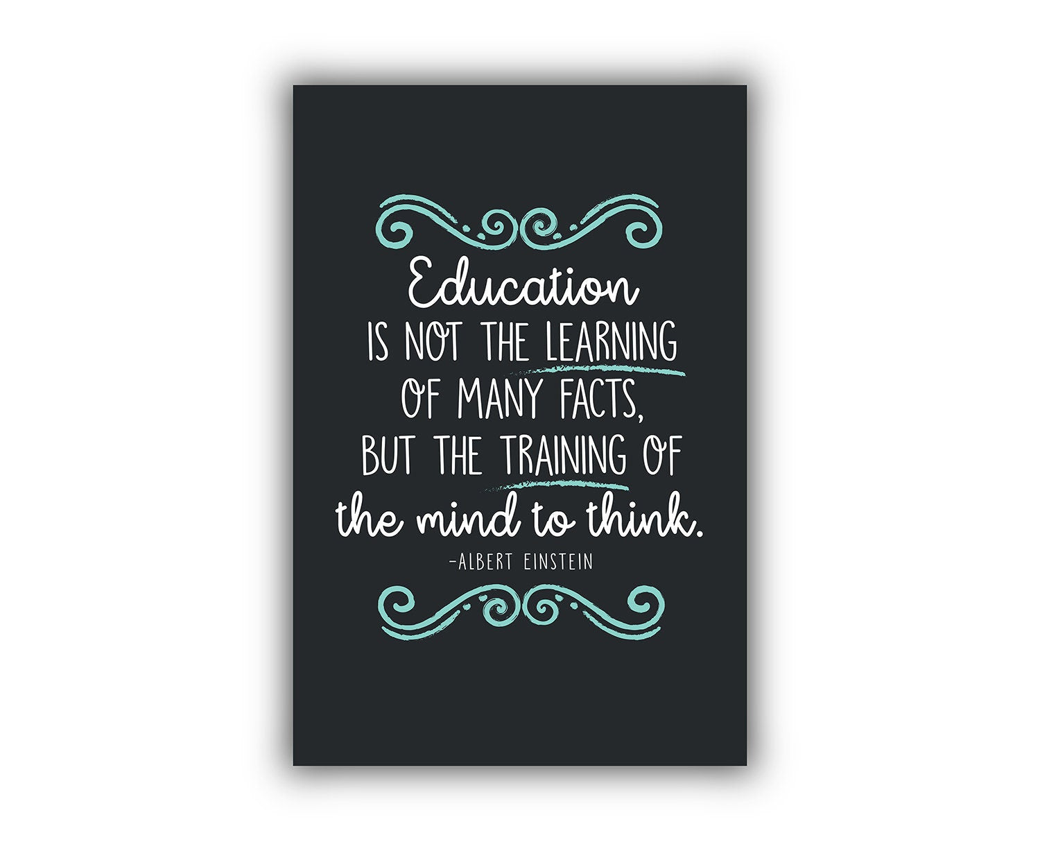 Education QUOTE, Albert Einstein quote, Educational quote, School room art, Classroom wall decoration, Home wall art, Meaningful word poster