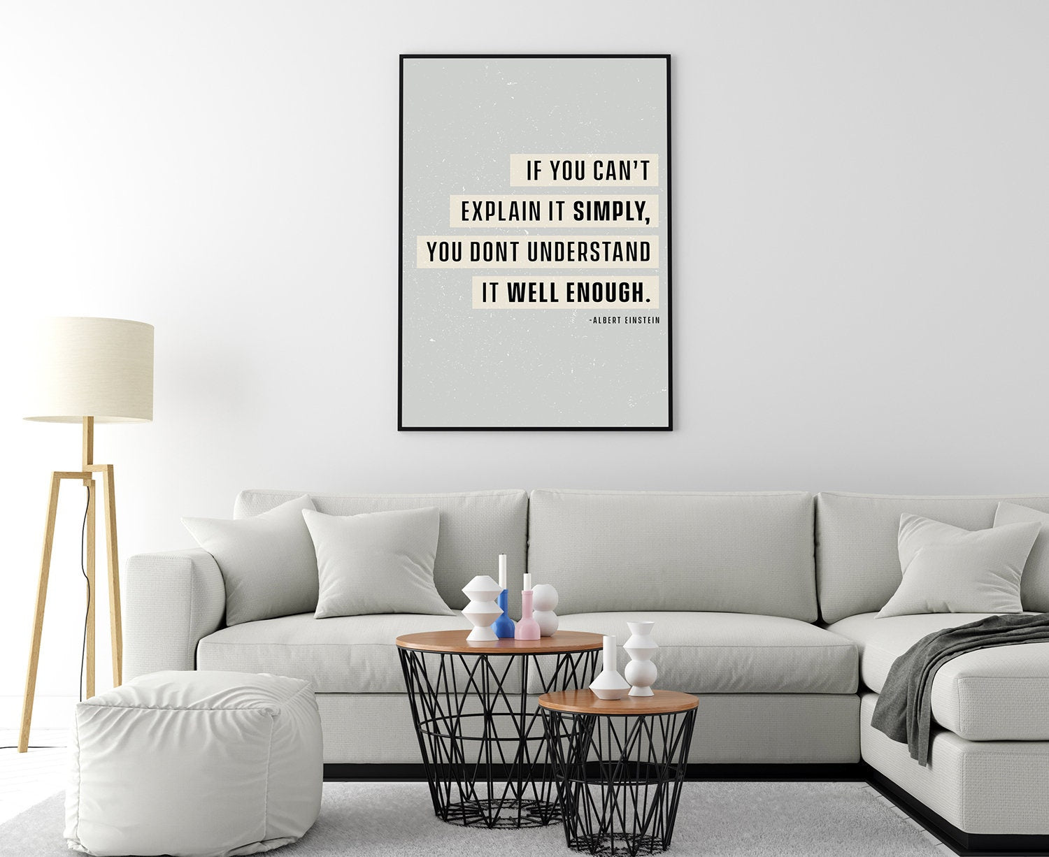 if you can't explain.. Albert Einstein, Quote, Poster printing, Office wall art, School Dorm walls art, Einstein quote, Living room wall art