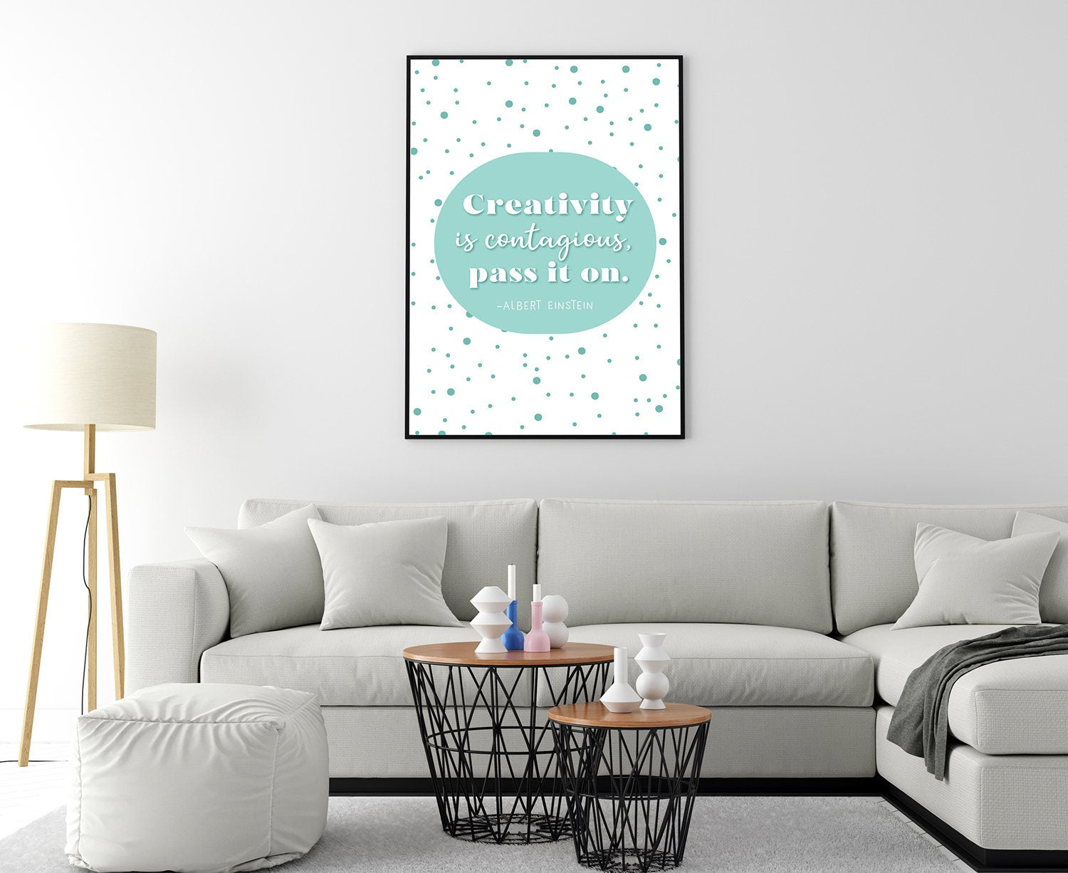 Creativity is Contagious Pass it on, Albert Einstein Quote Poster prints, Kitchen top wall decor, Office wall art, School walls art, Poster