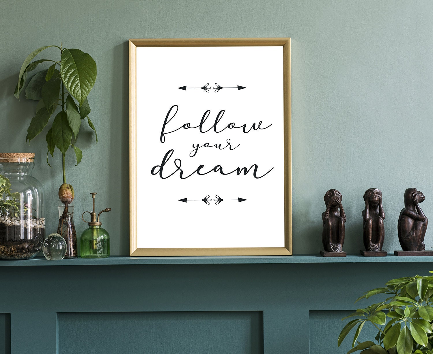 Follow Your Dream, Quote, Inspirational poster print, Home wall art, Home wall decor, Dorm rooms wall decor, Office wall art, Quote poster