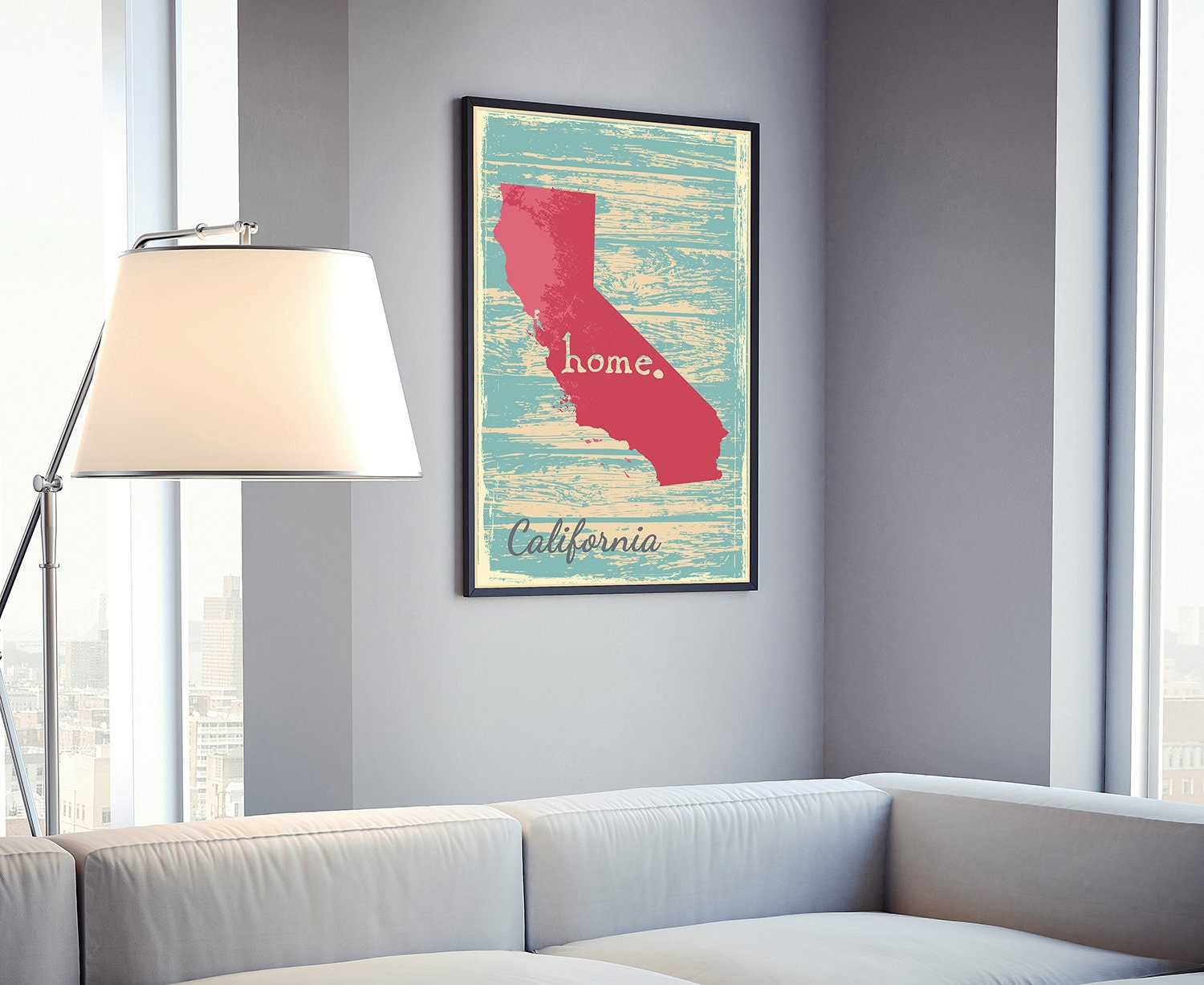 Retro Style Travel Poster, California Vintage State Poster Printing, Home Wall Art, Office Wall  Decor, Poster Prints, California Map Poster