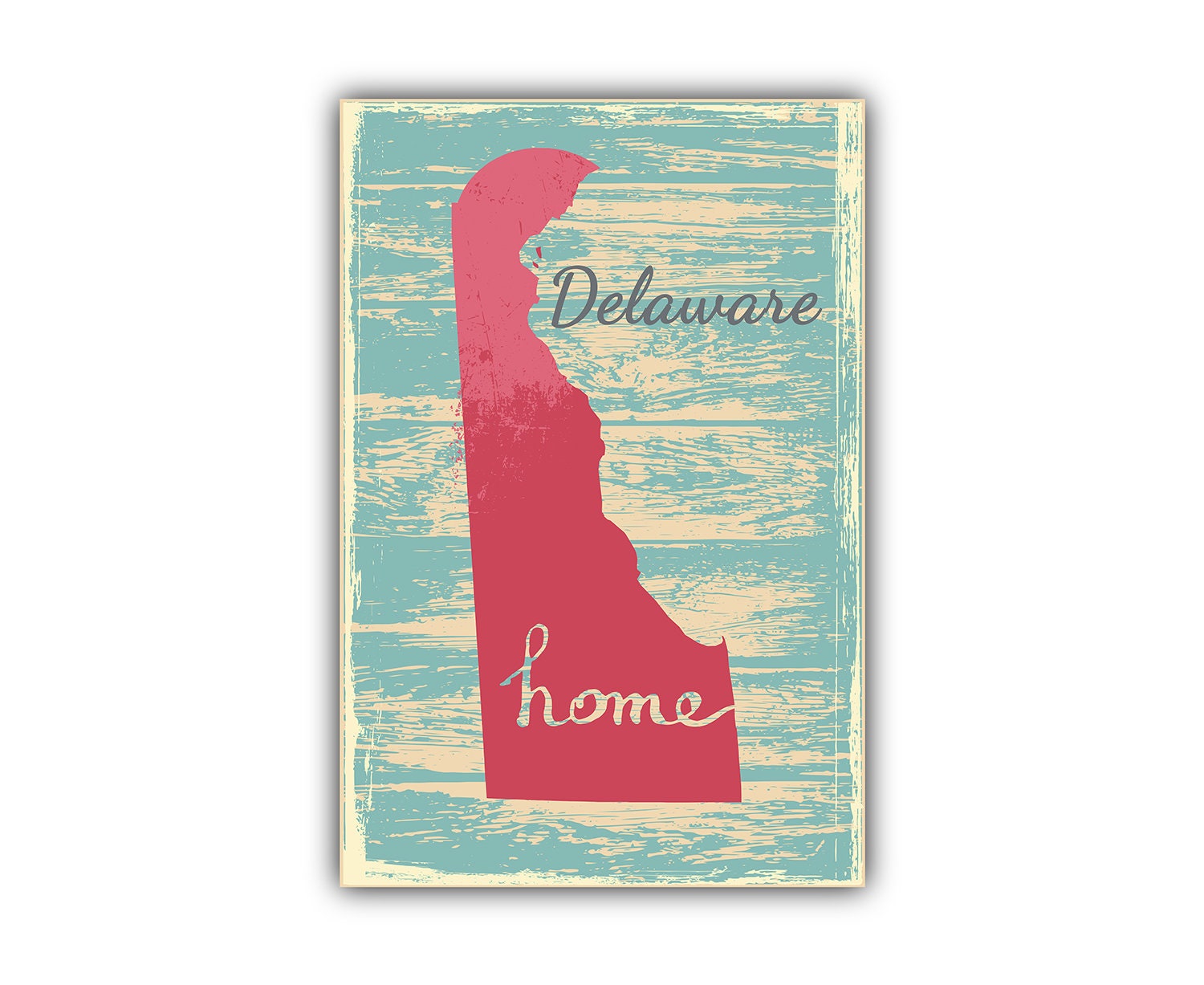 Retro Style Travel Poster, Delaware Vintage State Map Poster Printing, Home Wall Art, Office Wall  Decoration, Delaware Map Poster Print