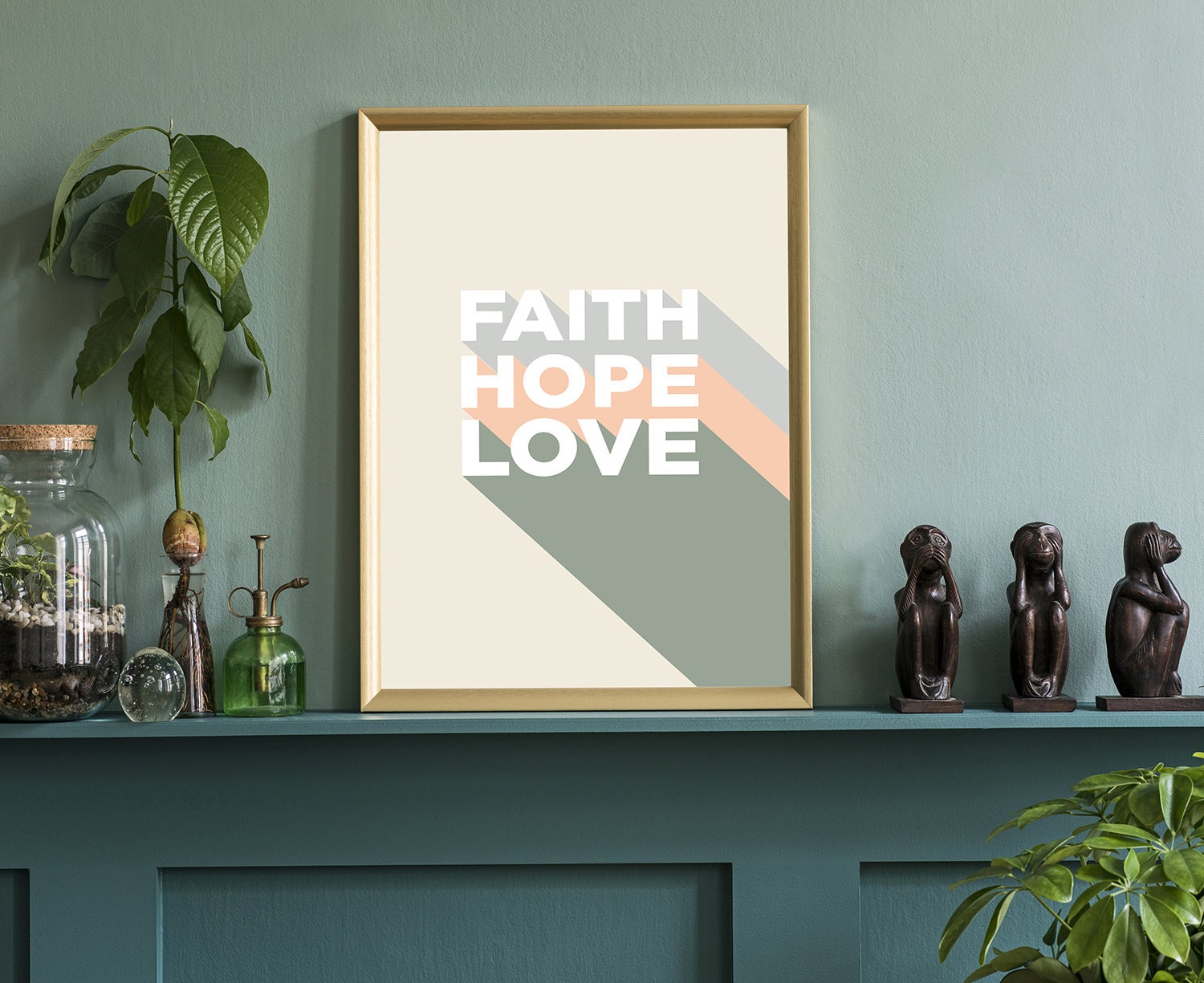 Faith Hope Love,Poster Prints, Modern Poster prints, Home wall Art Prints, Dorm Rooms wall art, Office wall decor, Motivational quotes, Gift