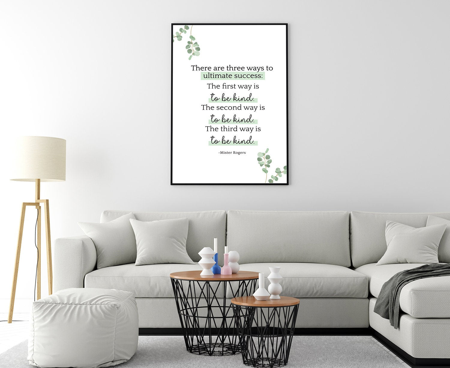 There are three ways to ultimate, Quote poster print, Home wall decoration, Motivational quote print, Office wall art, Mister Rogers Quotes