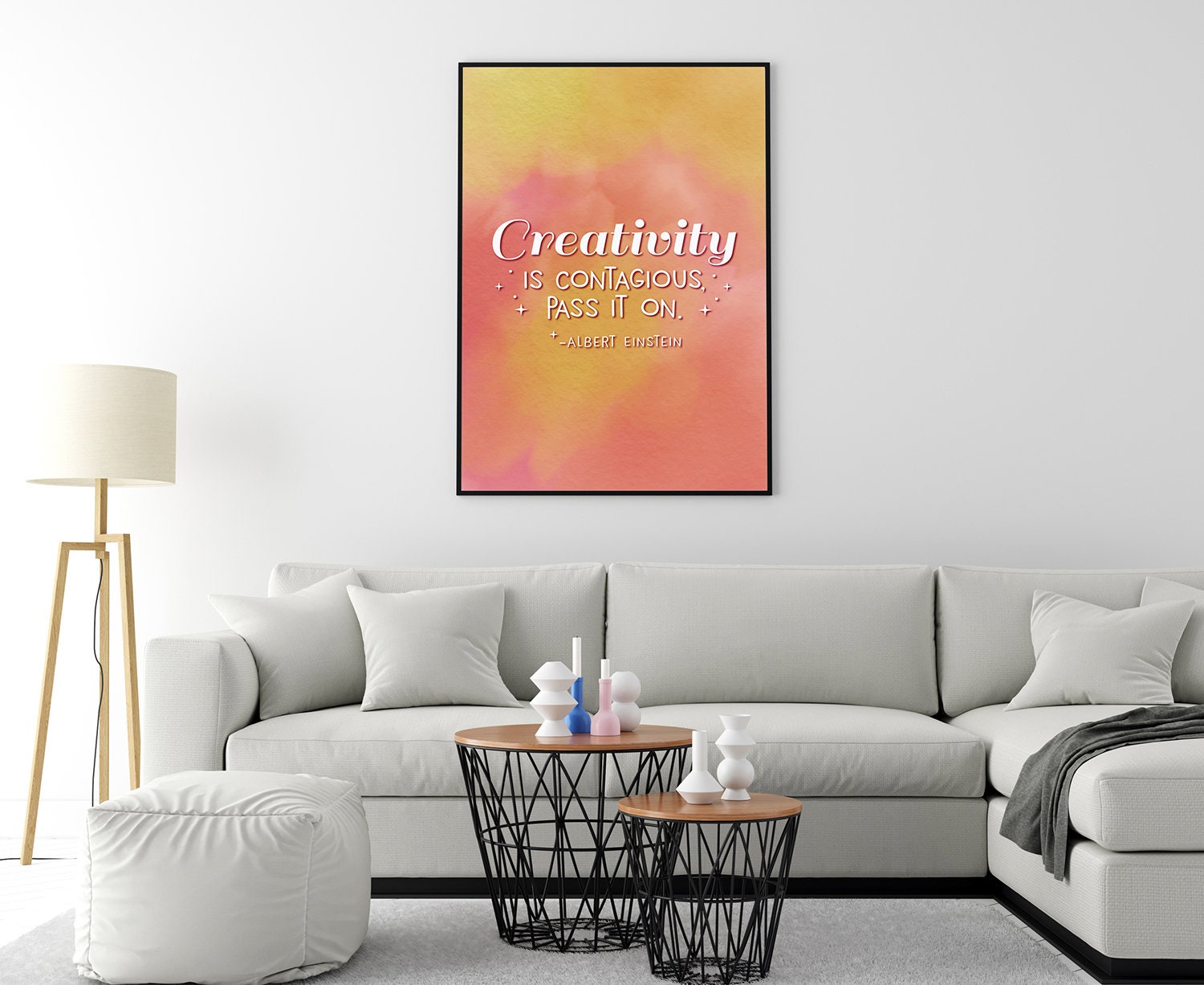 Creativity is Contagious Pass it on, Albert Einstein Quote Poster prints, Dorm room wall decor, Office wall art, School walls art, Poster