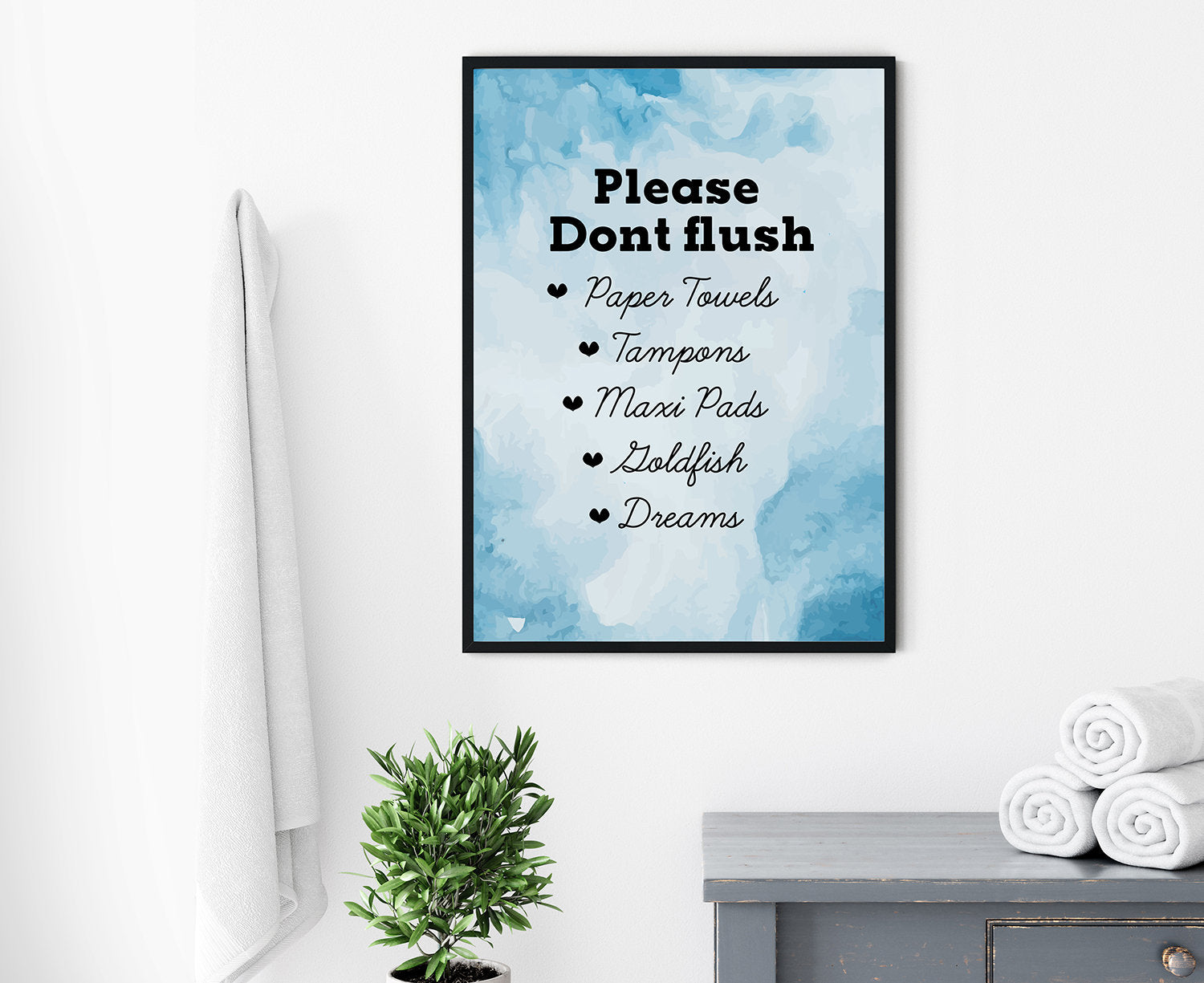 Please don't flush, Restroom wall decor, Bathroom wall decor, Toilet rules poster, Bathroom rules wall art, Quote print, Home decor wall art