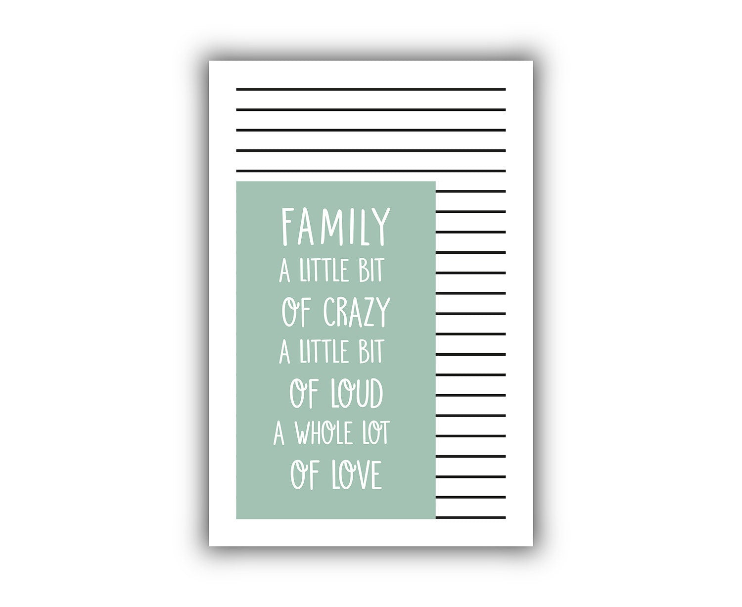 FAMILY a little bit of crazy, a little bit of loud.. Love poster, Family Quote, Living room wall decor, Poster print, Living room wall art