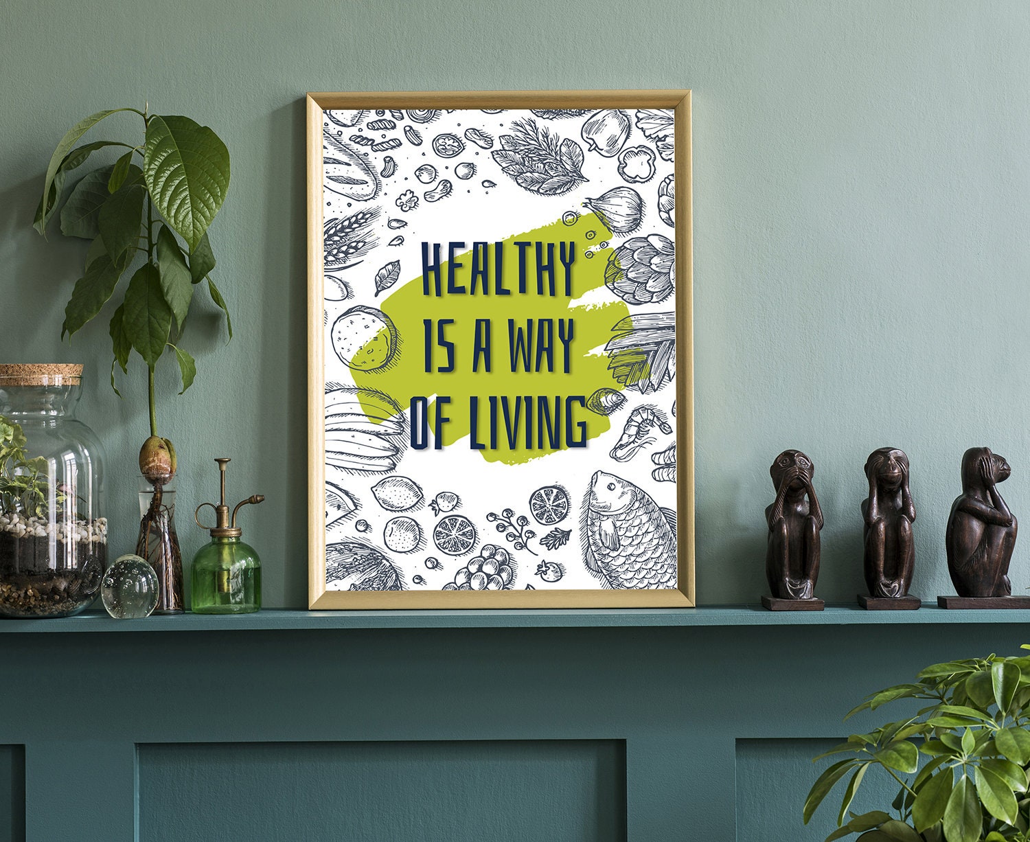 Healthy is a way of.., Gym Poster, Gym quote, Home gym, Home gym d√©cor, Home gym poster, Inspired poster, Fitness d√©cor,Motivational quote