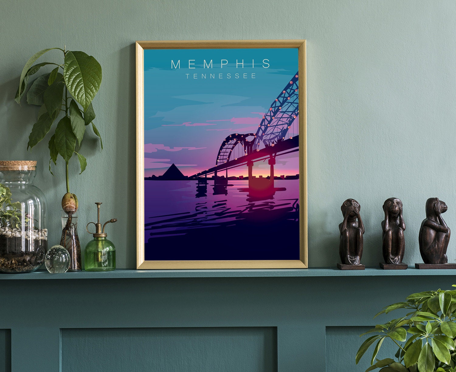 Retro Style Travel Poster, Tennessee Vintage Rustic Poster Print, Home Wall Art, Office Wall Decor, Posters, Tennessee, State Map Poster