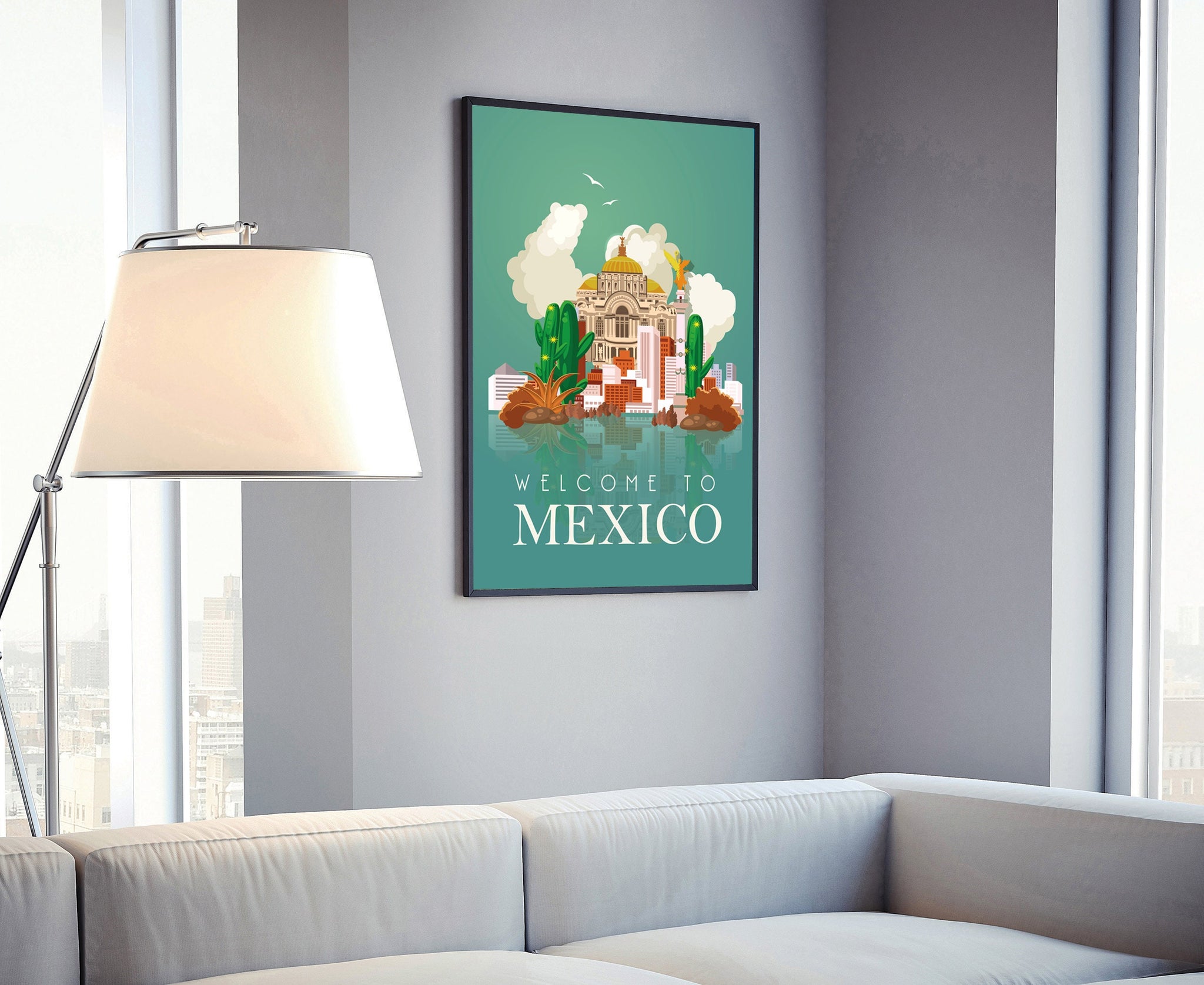 MEXICO retro style travel poster, Mexico vintage rustic poster print, Home wall art, Office wall decoration, Mexico country map poster