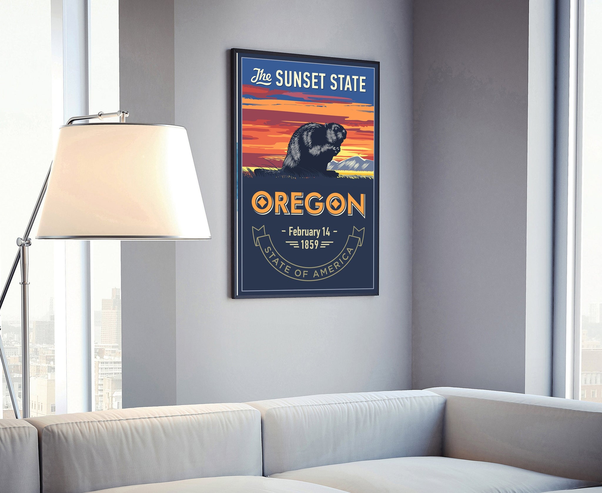 United States Poster, Oklahoma State Poster Print, Oklahoma State Emblem Poster, Retro Travel State Poster, Home Wall Art, Office Wall Art