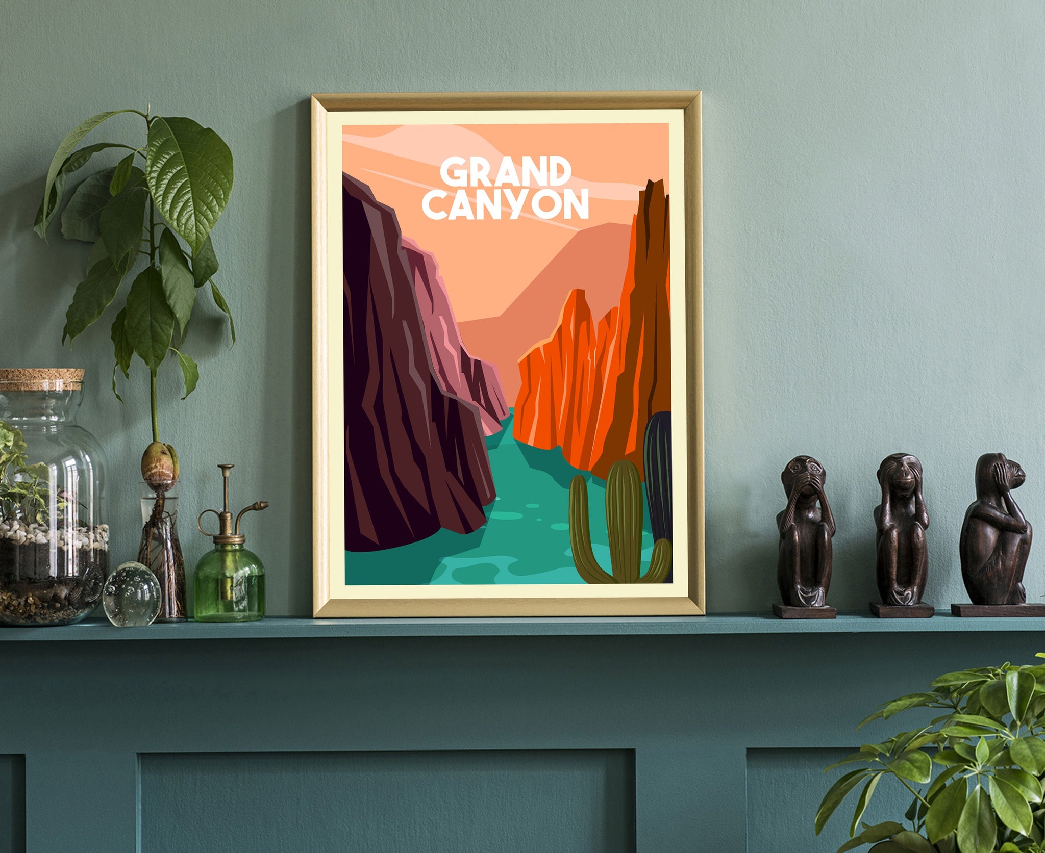 Grand Canyon National Park, Travel Poster Print, Arizona National Park, Arizona Retro Travel Poster, National park in Arizona, Birthday Gift