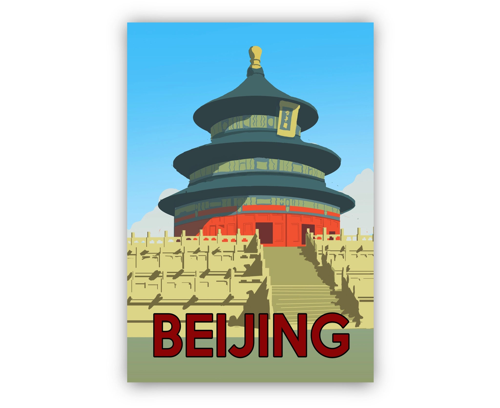 BEIJING travel poster, China Beijing cityscape and landmark poster wall art, Home wall art, Office wall decorations, Housewarming gifts