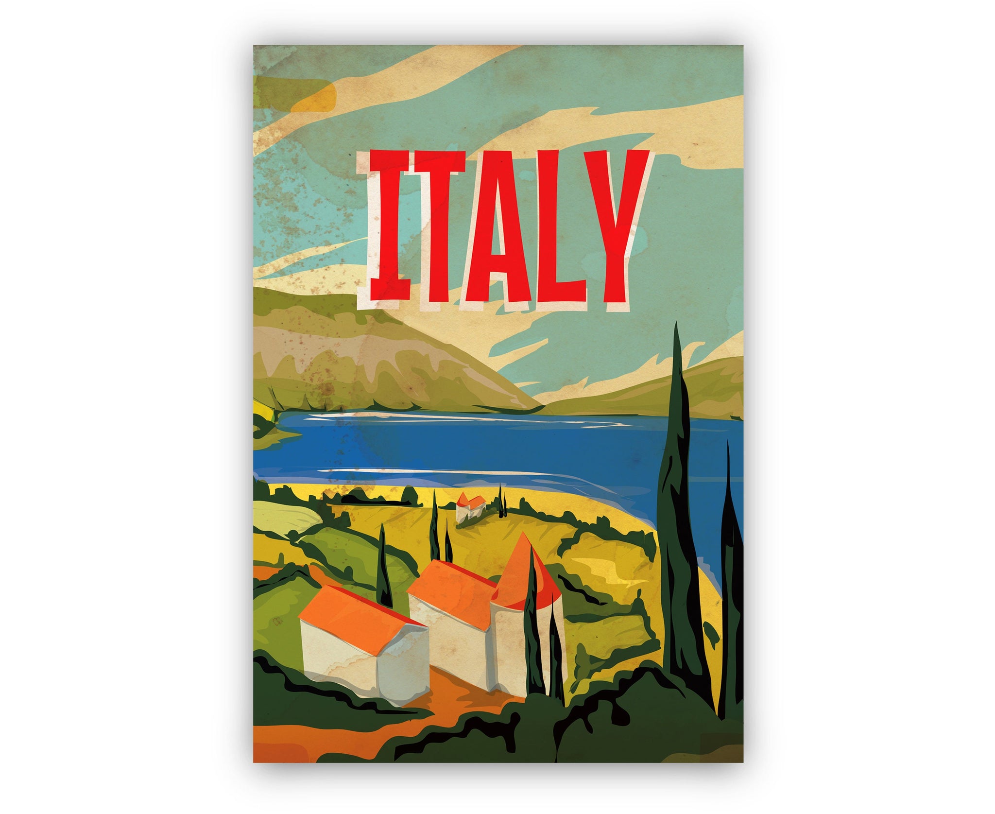 ITALY travel poster, Italy cityscape and landmark poster wall Art, Home wall art, Office wall decoration, Housewarming gifts, poster print