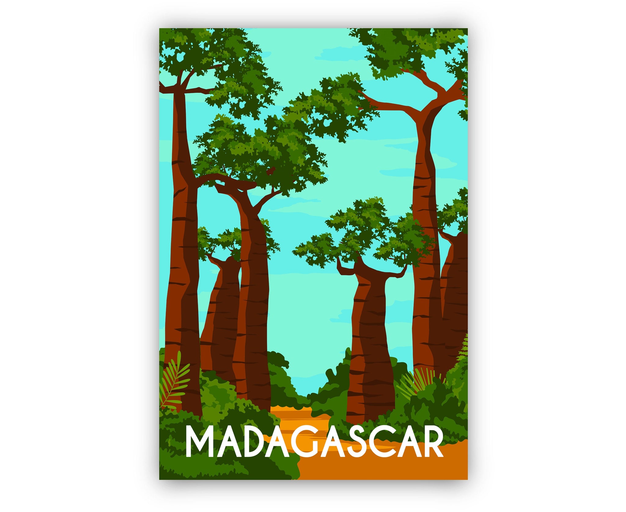 MADAGASCAR travel poster, Madagascar cityscape poster, Madagascar landmark poster wall art, Home wall artwork, Office wall decoration