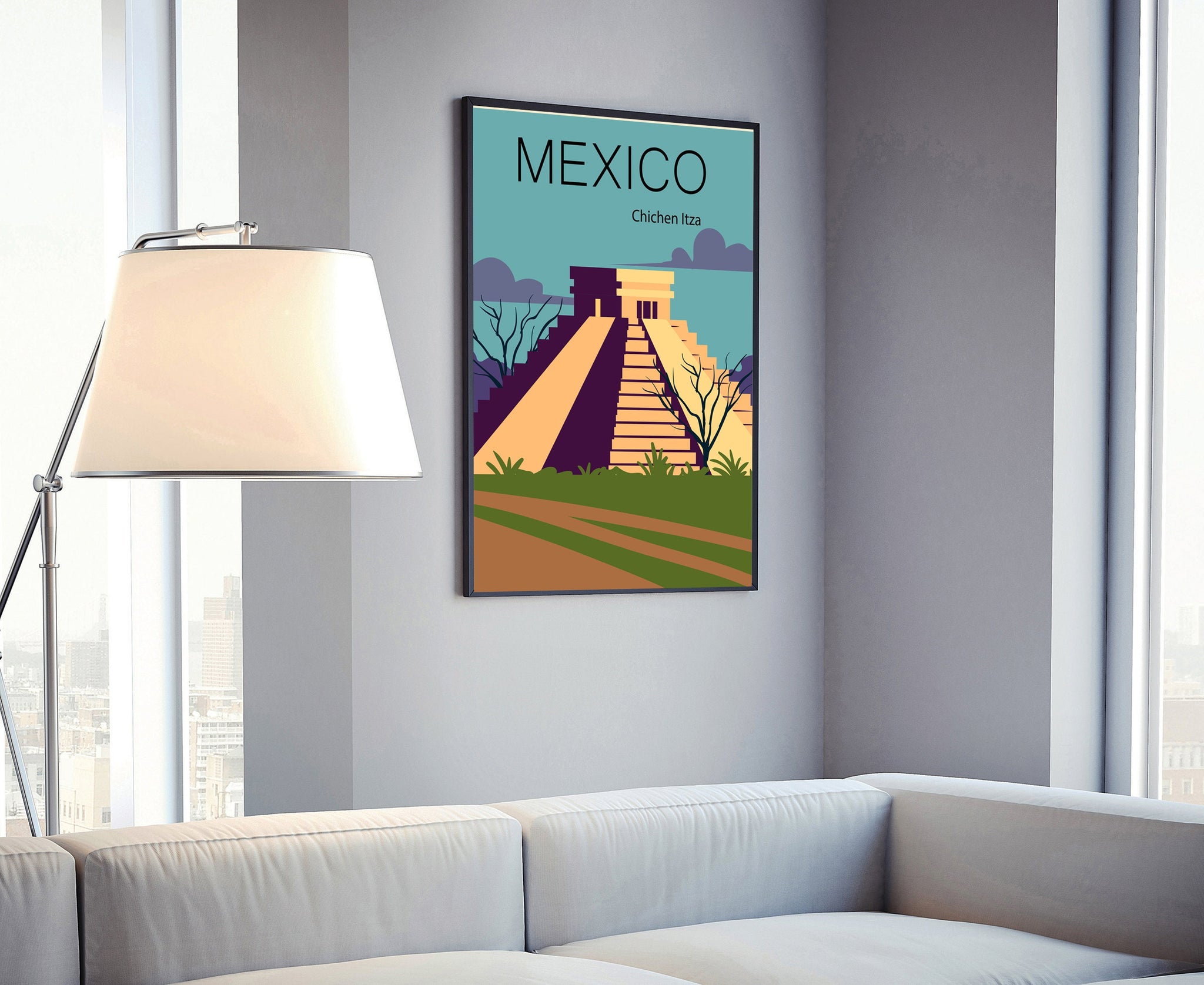 MEXICO CHIVHEN ITZA travel poster, Mexico cityscape prints, Landmark poster wall art, Home wall art, Office wall decorations, Birthday gift