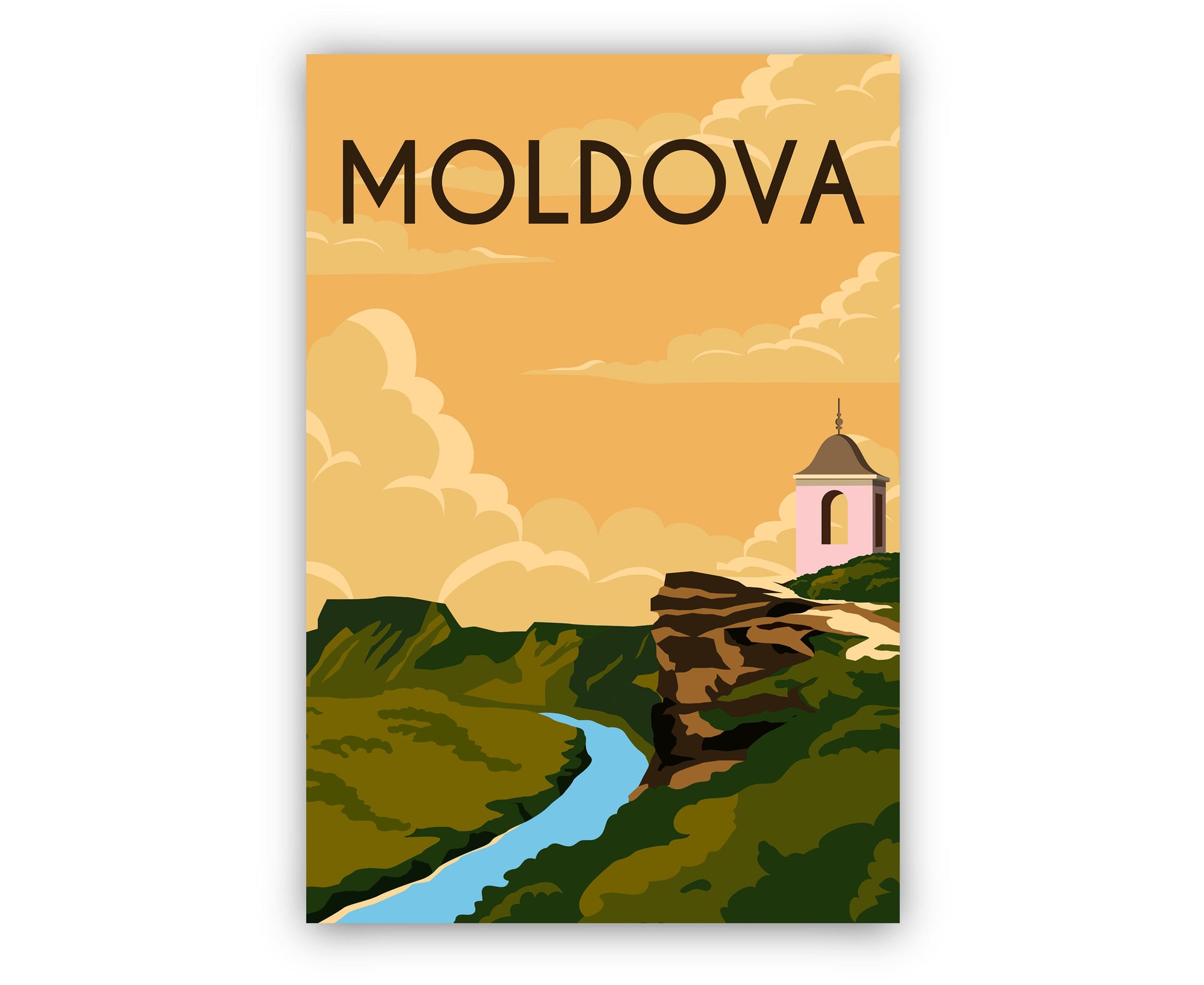 MOLDOVA travel poster, Moldova cityscape and landmark poster wall art, Housewarming gift, Office wall decoration, Moldova retro poster print