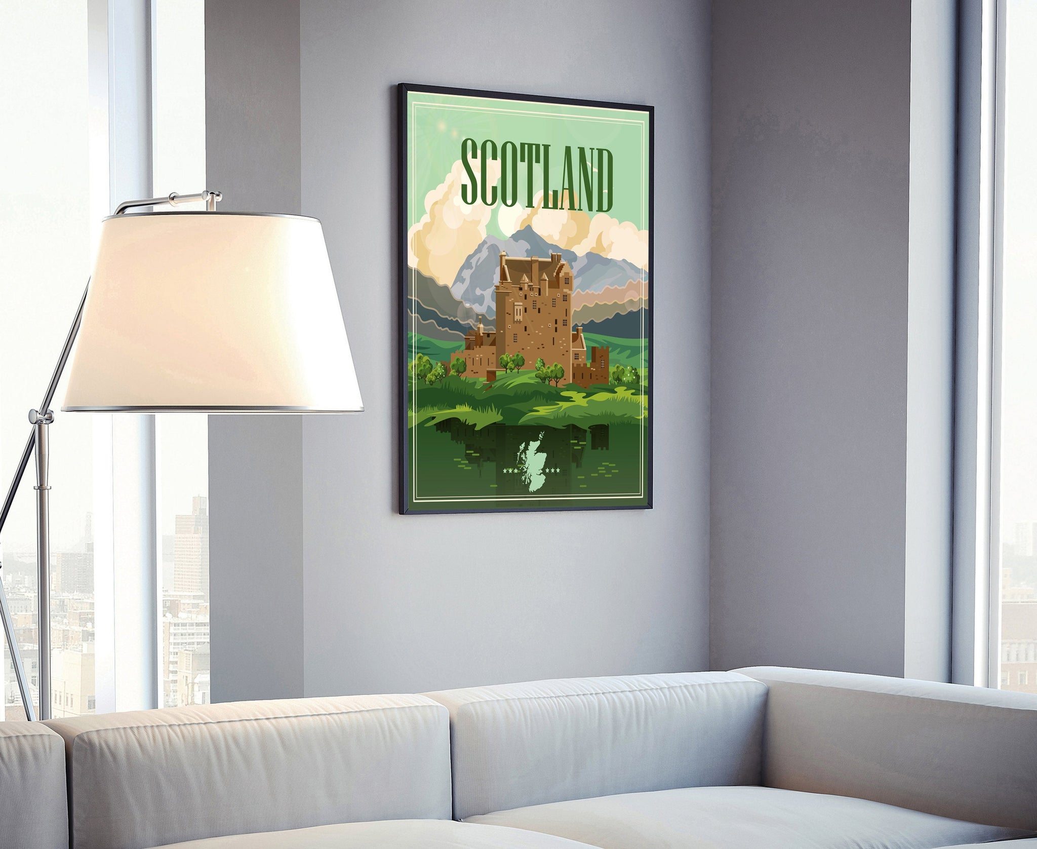 SCOTLAND TRAVEL POSTER, Scotland Cityscape and Landmark Poster Wall Art, Home Wall Art, Office Wall Decor