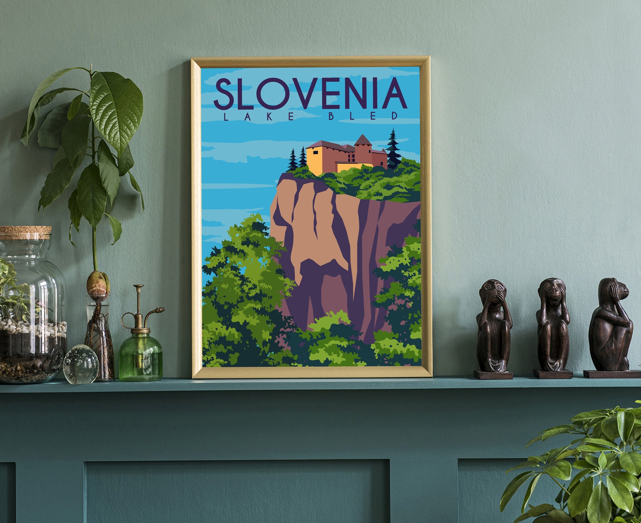 SLOVENIA travel poster, Slovenia cityscape and landmark poster wall art, Home wall art, Office wall decoration, Housewarming poster gift,