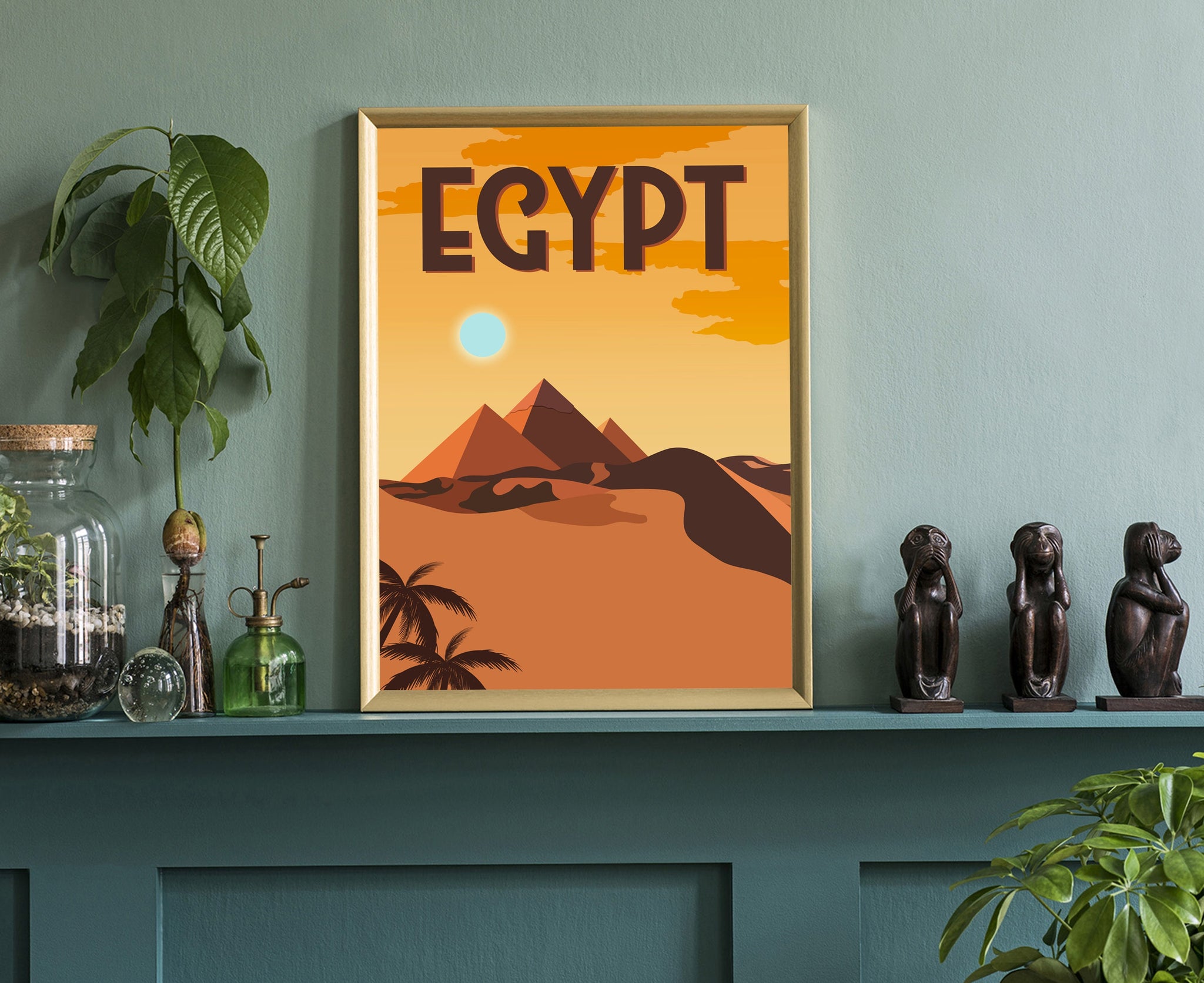 EGYPT travel poster, Egypt cityscape and landmark poster wall art, Home wall art, EGYPT retro style travel Poster Print