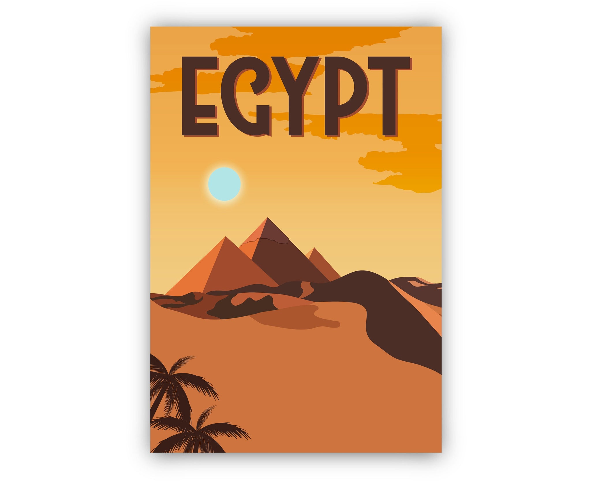 EGYPT travel poster, Egypt cityscape and landmark poster wall art, Home wall art, EGYPT retro style travel Poster Print