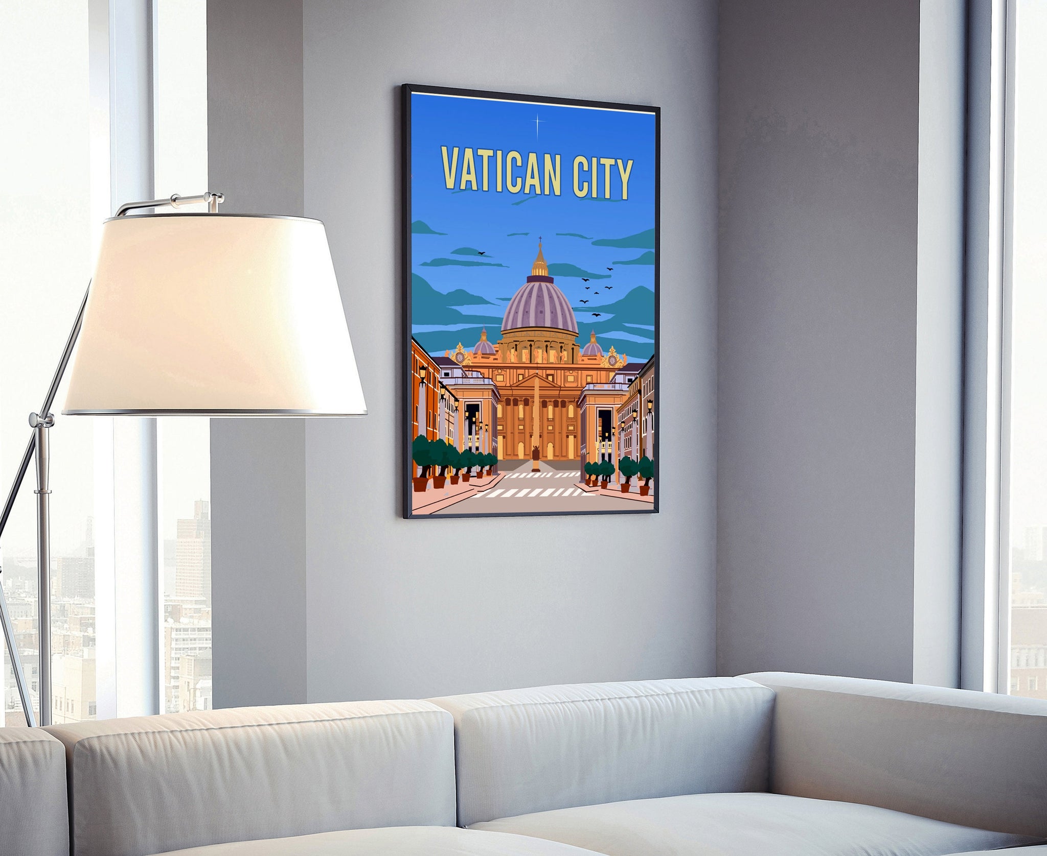 VATICAN travel poster, Vatican City cityscape poster, Vatican landmark poster wall art, Home wall art, Office wall decoration, Gift for him