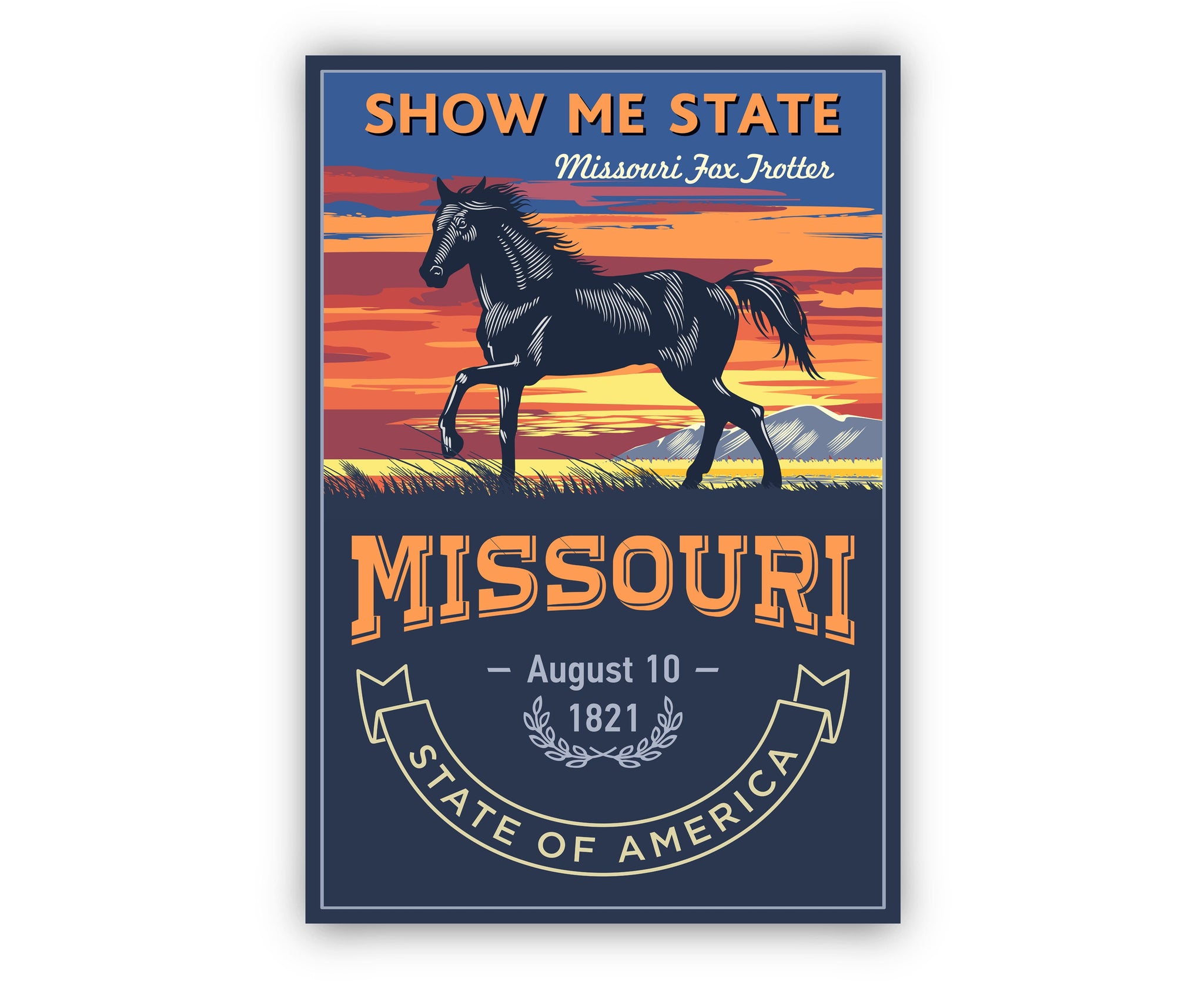 United States Poster, Missouri State Poster Print, Missouri State Emblem Poster, Retro Travel State Poster, Home and Office Wall Art