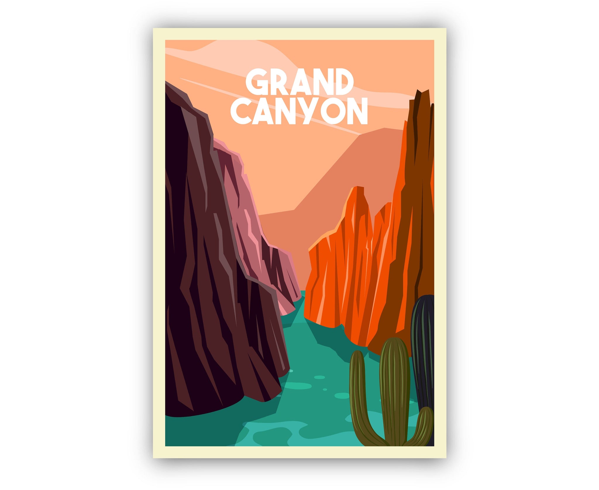 Grand Canyon National Park, Travel Poster Print, Arizona National Park, Arizona Retro Travel Poster, National park in Arizona, Birthday Gift