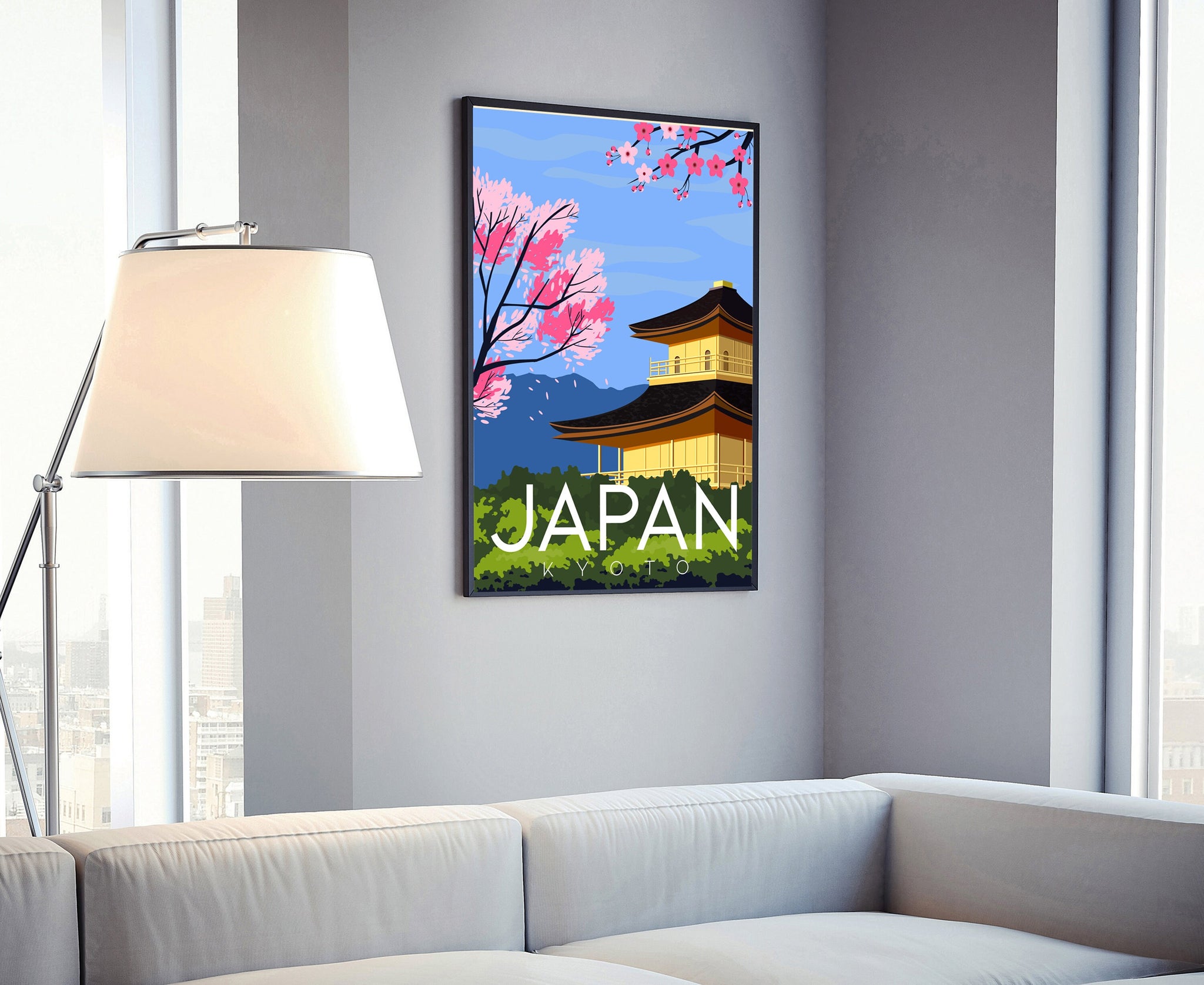 JAPAN travel poster, Japan cityscape poster artwork, Japan landmark poster wall art, Home wall decoration, Office wall decorations