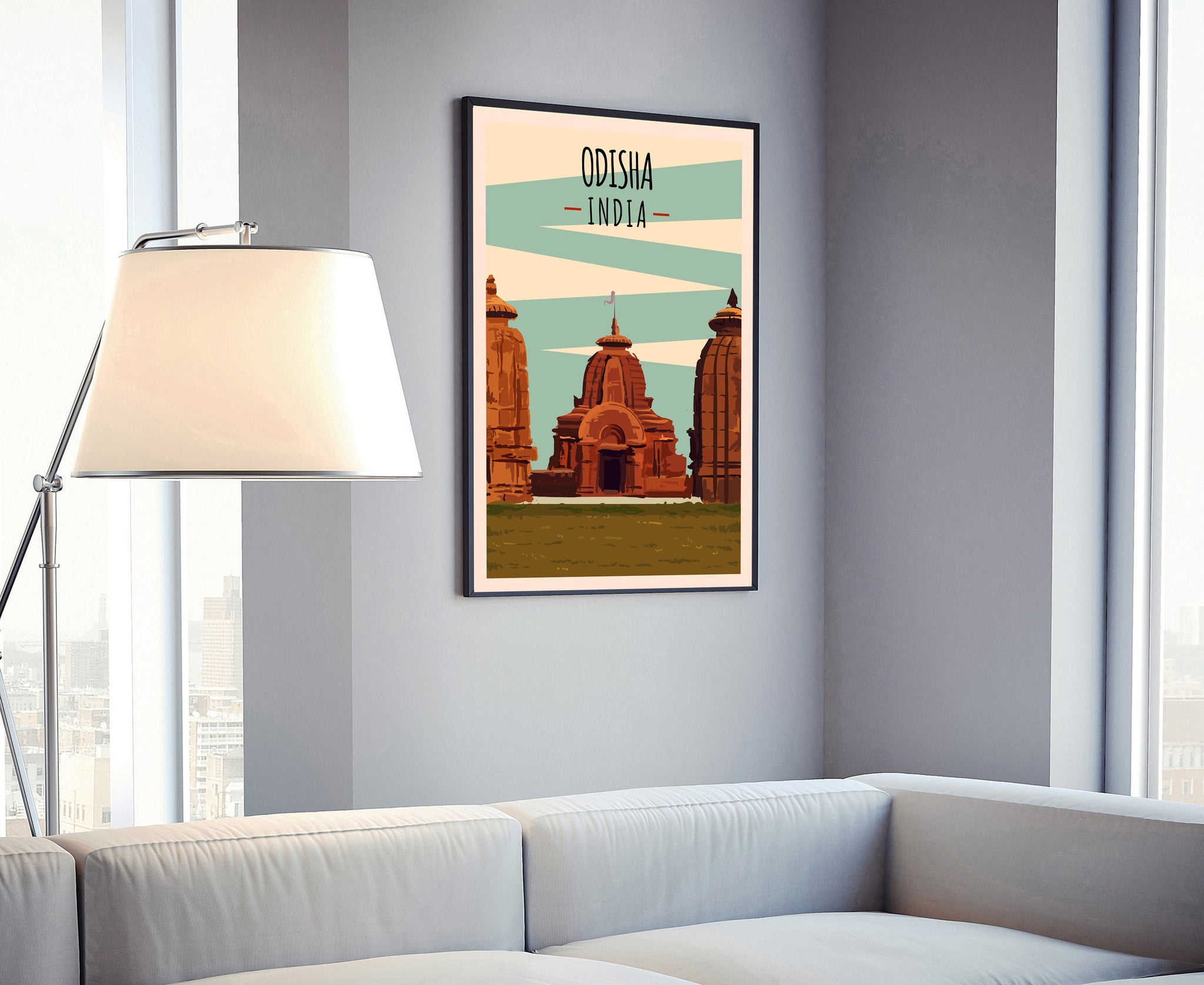 INDIA ODISHA travel poster, India cityscape poster, India landmark poster wall art, Home wall art, Office wall Decoration, Gift for wife