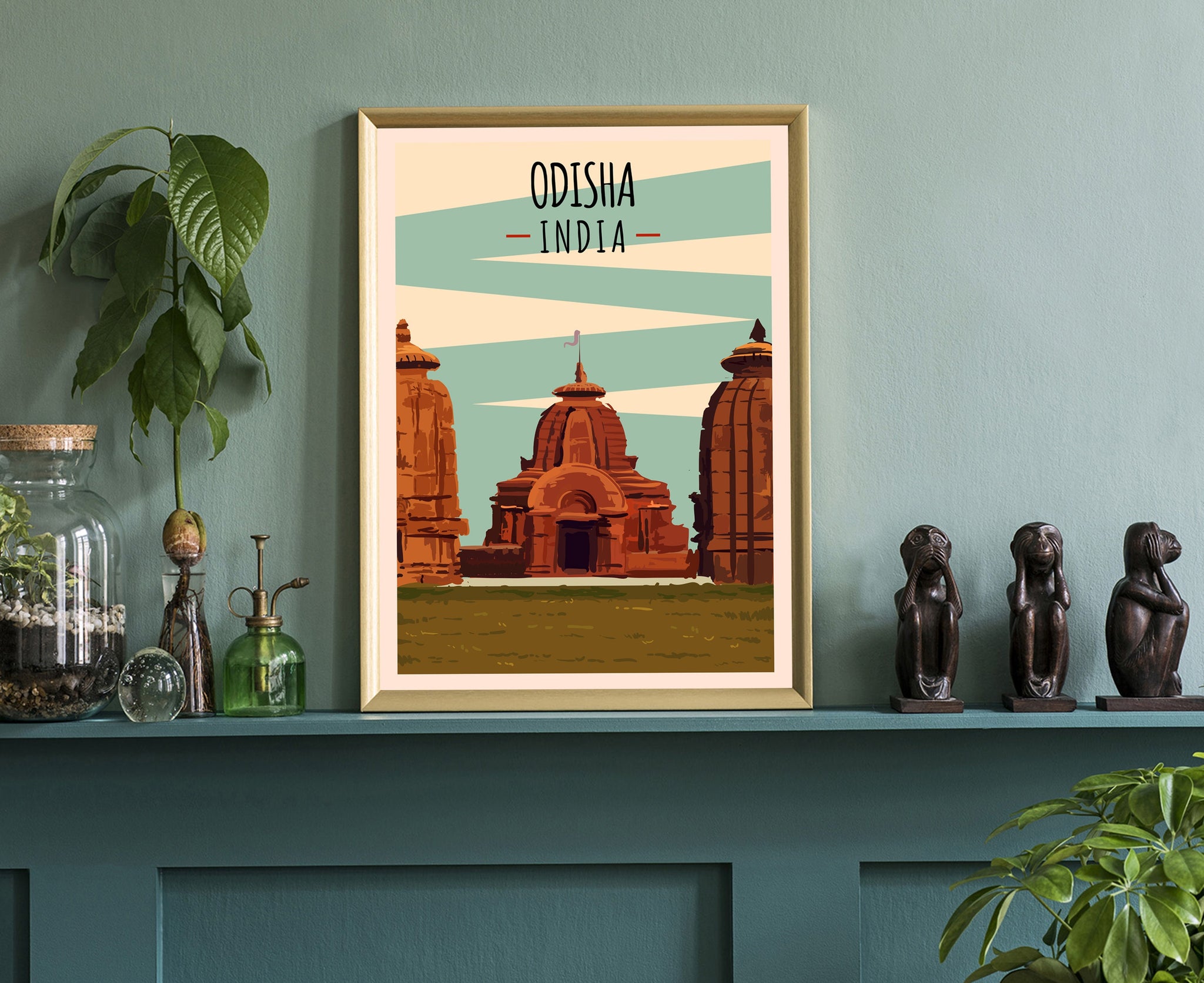 INDIA ODISHA travel poster, India cityscape poster, India landmark poster wall art, Home wall art, Office wall Decoration, Gift for wife