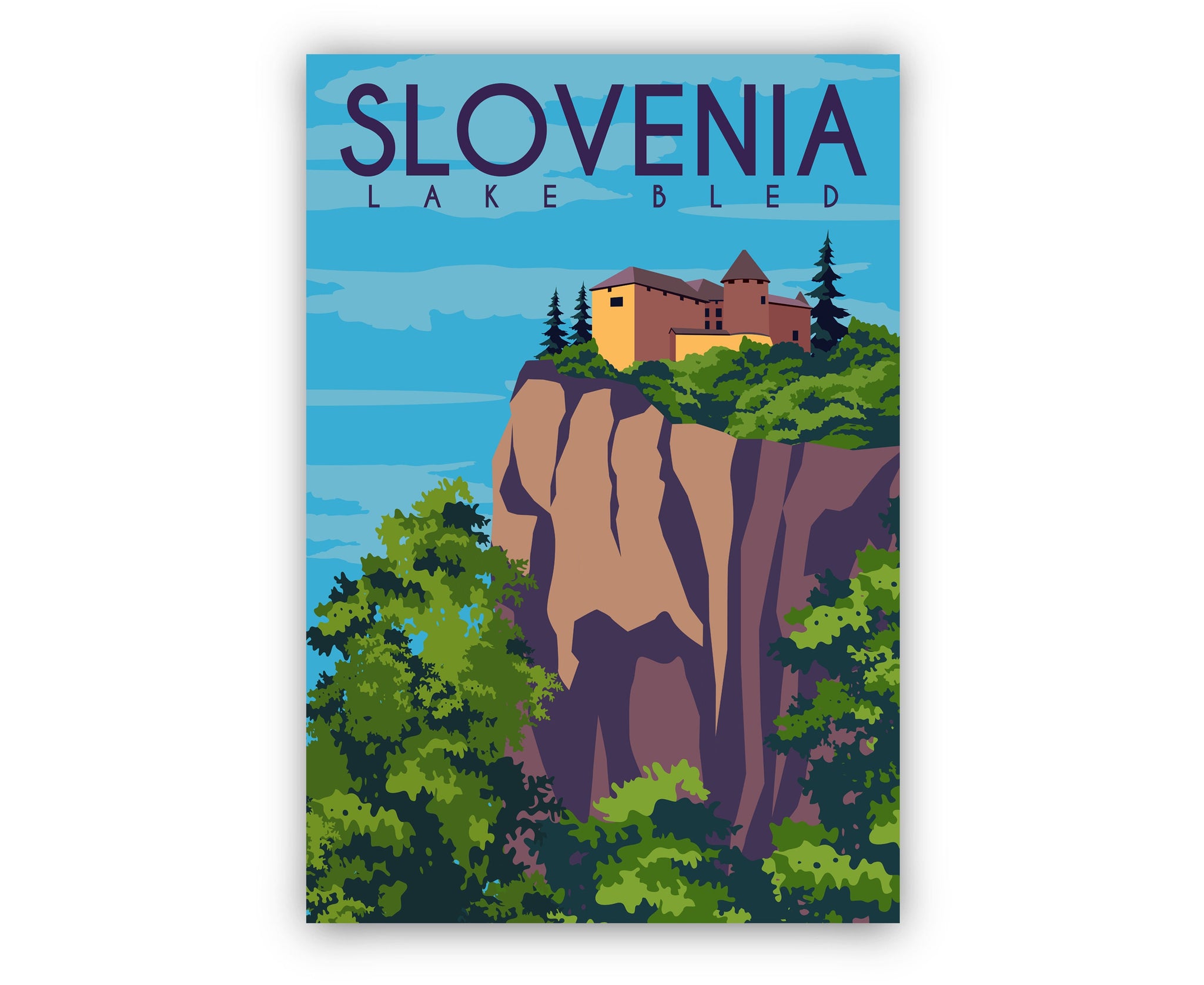 SLOVENIA travel poster, Slovenia cityscape and landmark poster wall art, Home wall art, Office wall decoration, Housewarming poster gift,