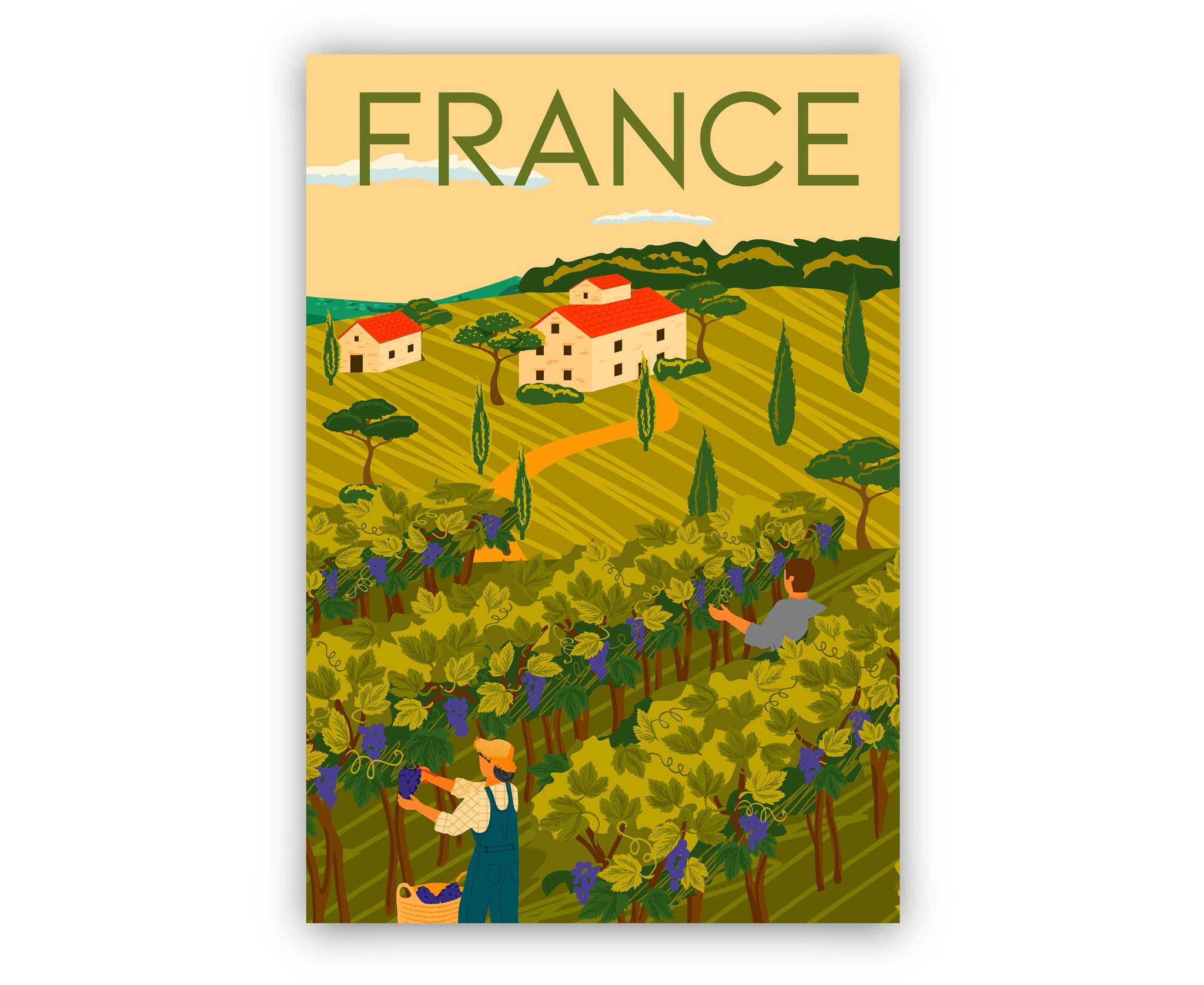 FRANCE Travel Poster, FRANCE Garden Cityscape and Landmark Poster Wall Art, Home Wall Art, Office Wall Decor