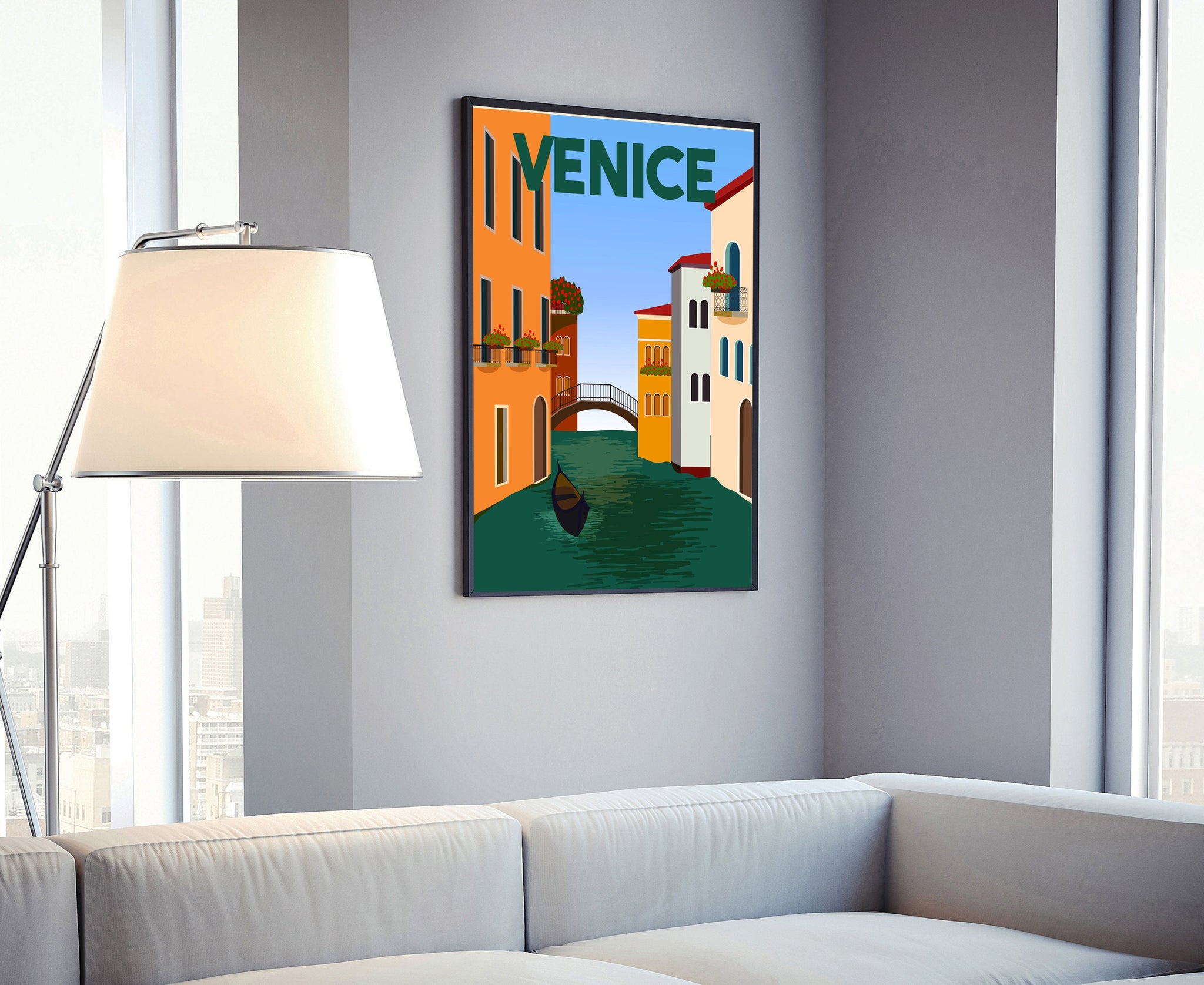 ITALY VENICE travel poster, Venice cityscape poster, Venice landmark poster wall art, Home wall art decoration, Venice vintage poster print