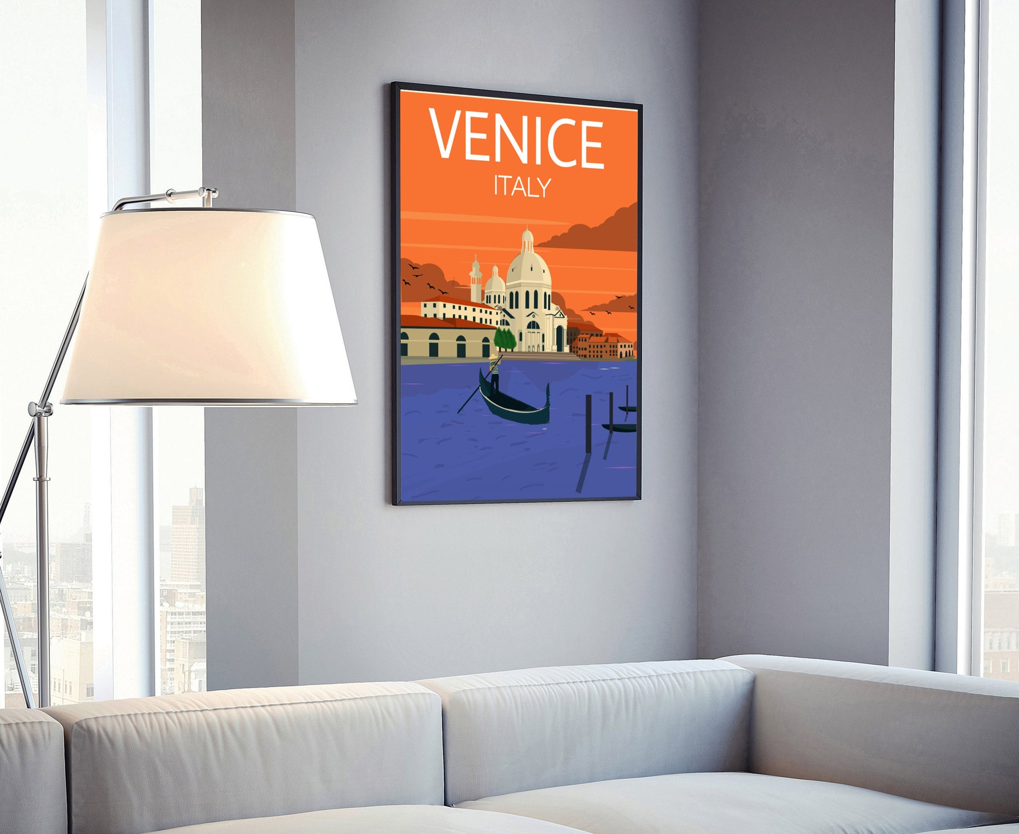 VENICE travel poster, Venice cityscape poster print, Venice Italy landmark poster wall artwork, Home wall art poster, Office wall decoration