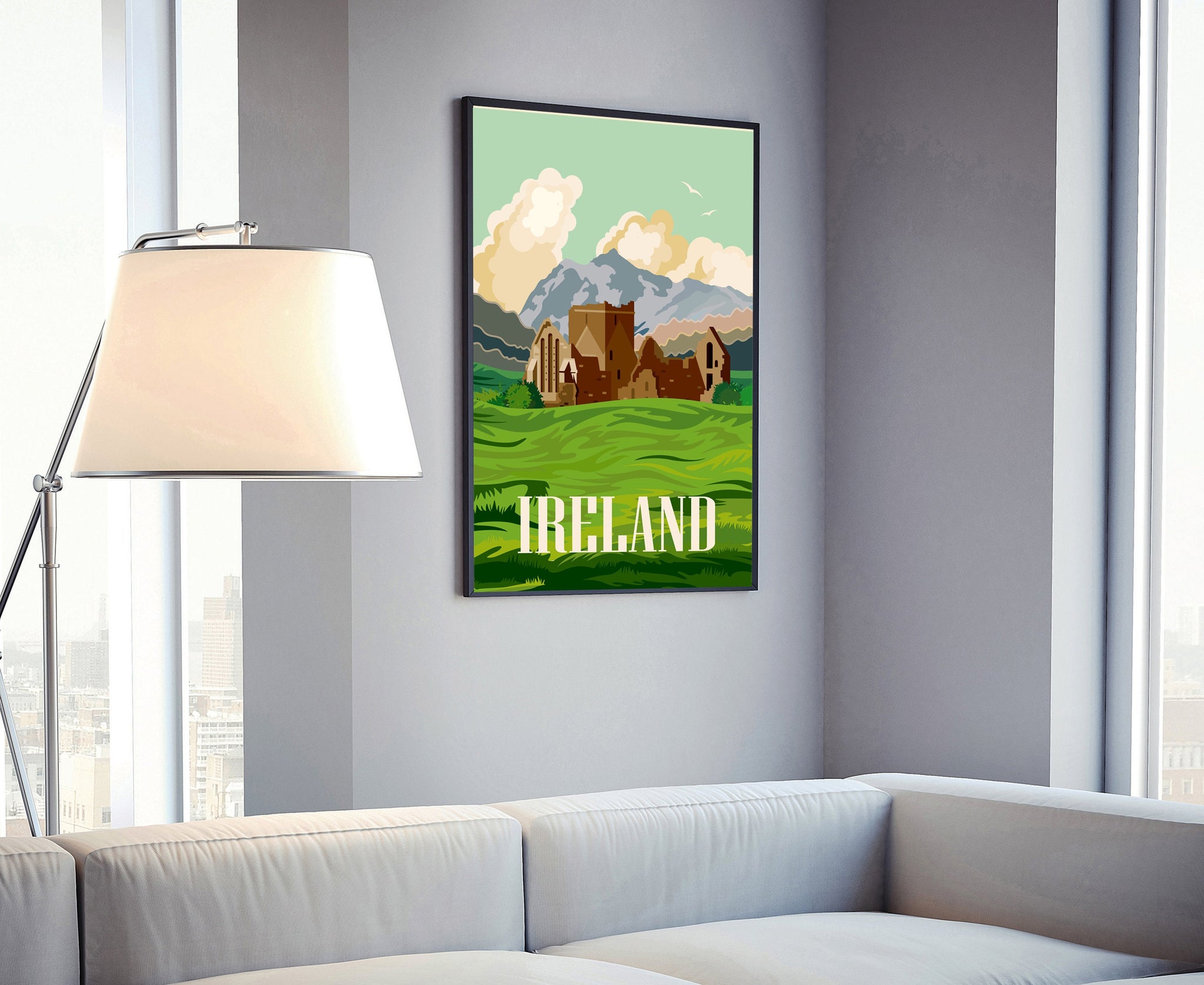 IRELAND TRAVEL POSTER, Ireland Poster Wall Art, Ireland Cityscape and Landmark Poster, Home Wall Art, Office Wall Decor