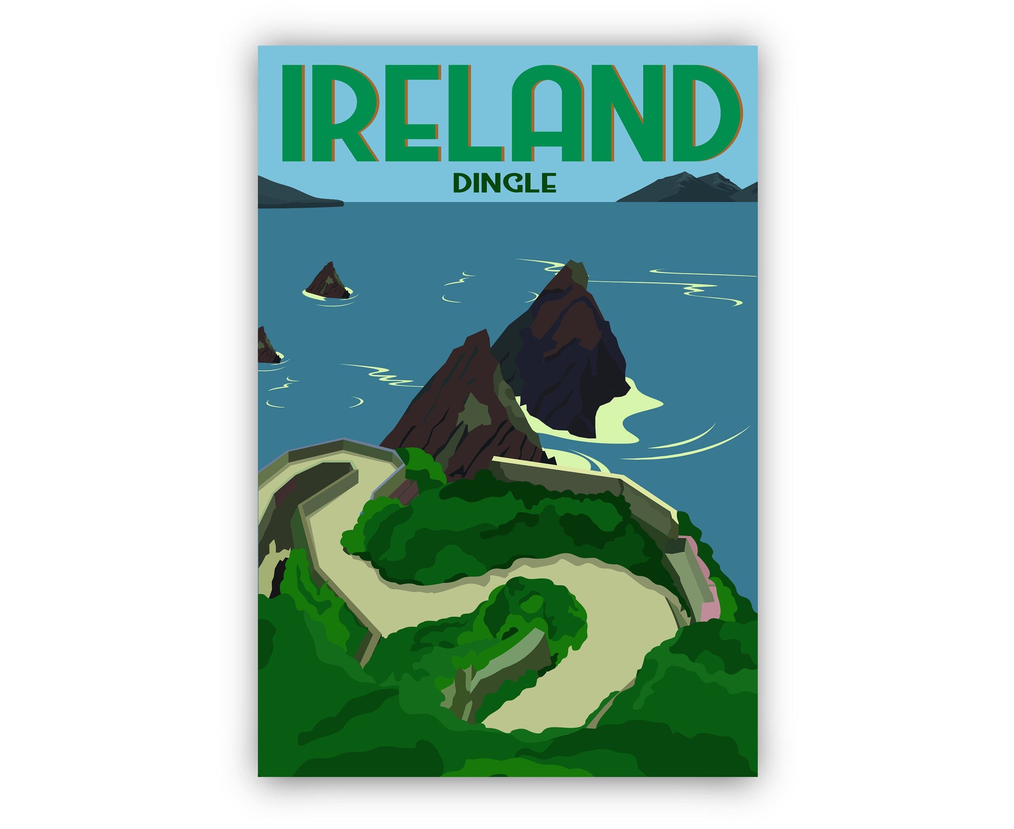 IRELAND POSTER, Ireland Travel Poster Wall Art, Ireland Cityscape and Landmark Poster, Home Wall Art, Office Wall Decor