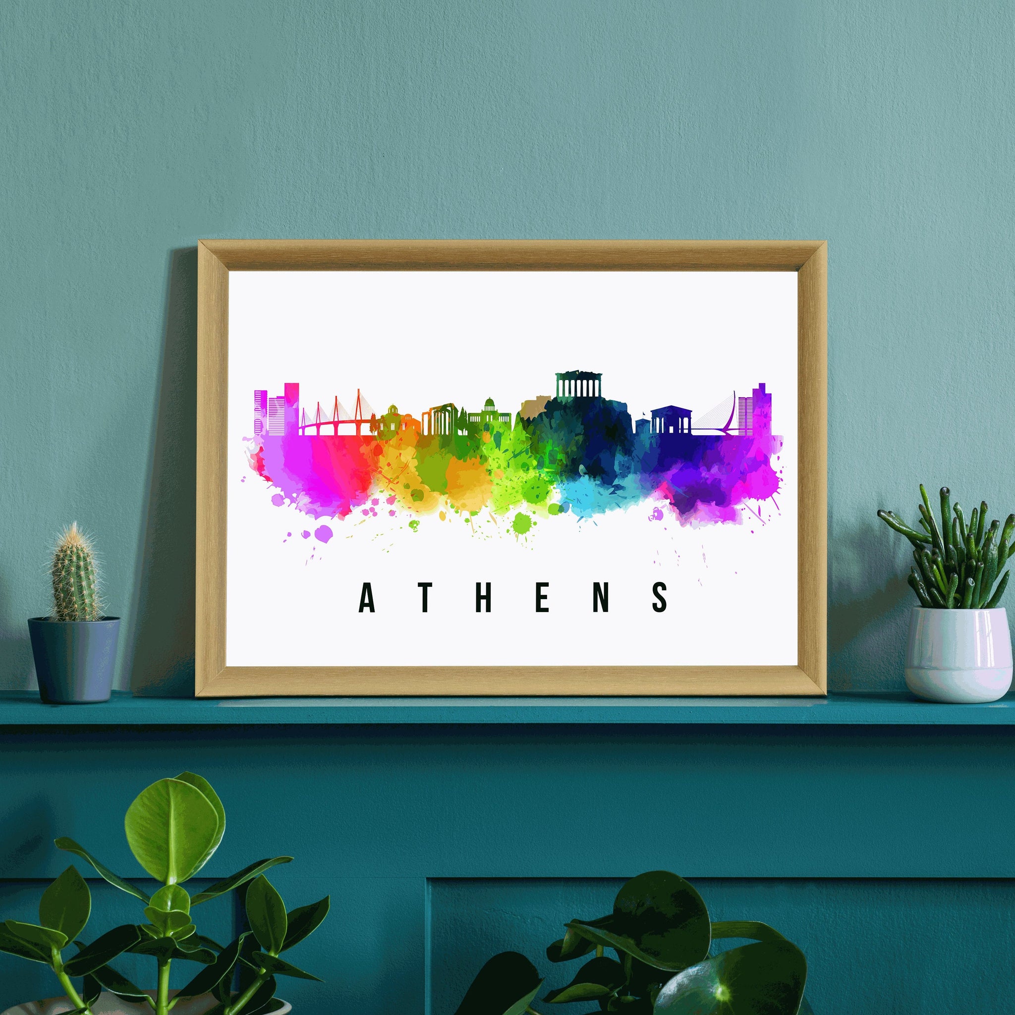 ATHENS GREECE Poster, Skyline Poster Cityscape poster print, Landmark Athens City Illustration poster, Home Wall Art, Office wall decoration