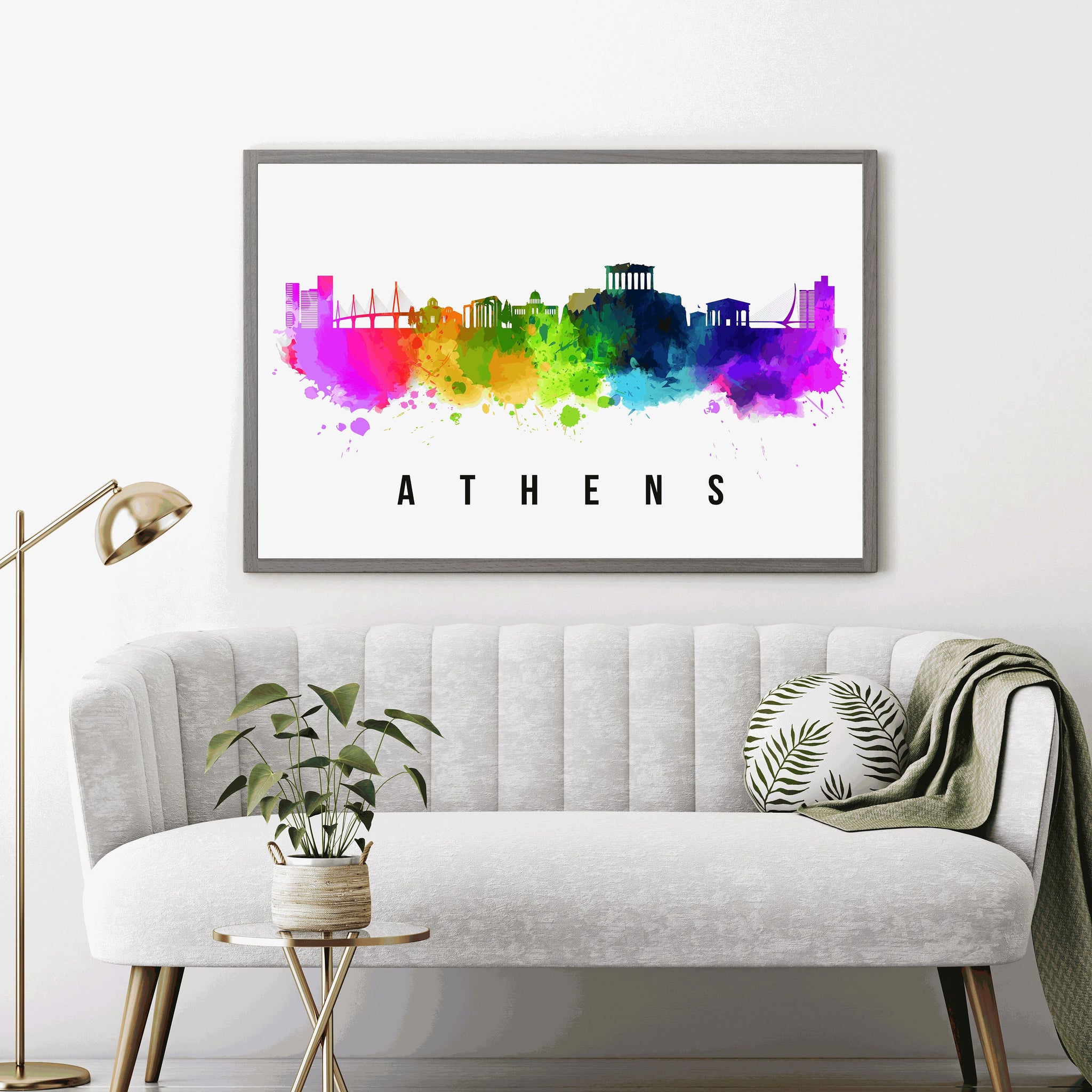 ATHENS GREECE Poster, Skyline Poster Cityscape poster print, Landmark Athens City Illustration poster, Home Wall Art, Office wall decoration