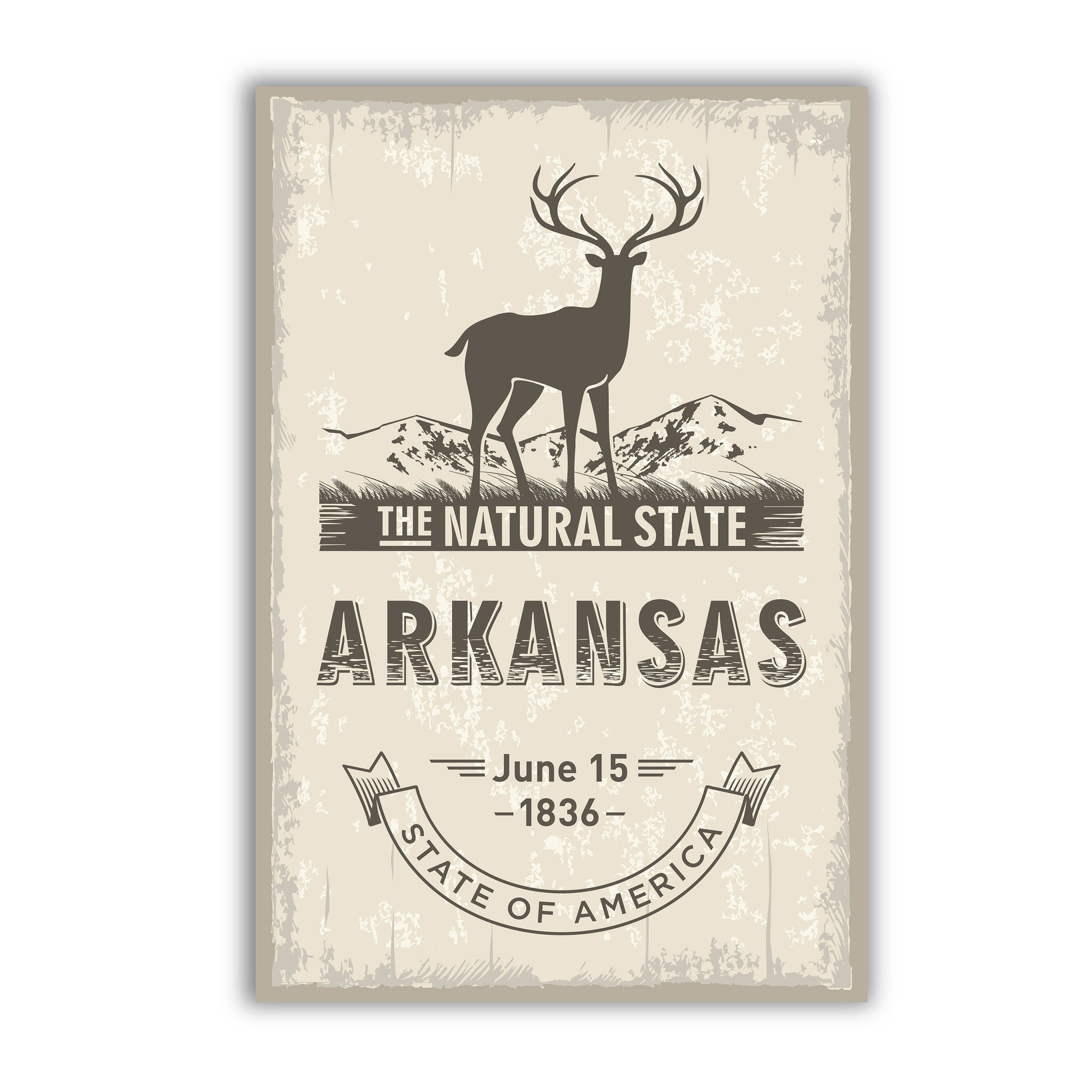 Arkansas State Symbol Poster, Arkansas State Poster Print, Arkansas State Emblem Poster, Retro Travel State Poster, Home and Office Wall Art