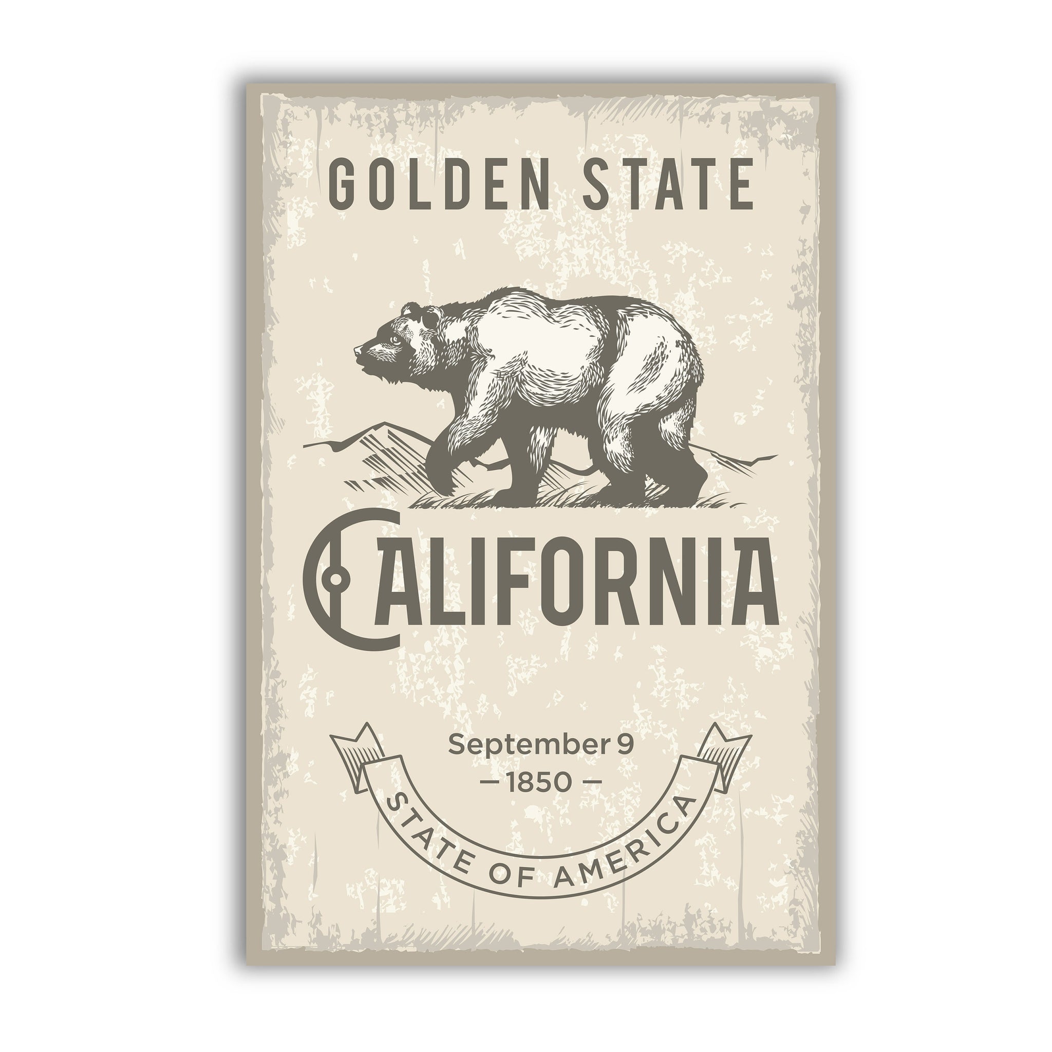 California State Symbol Poster, California State Poster Print, California State Emblem, Retro Travel State Poster, Home and Office Wall Art