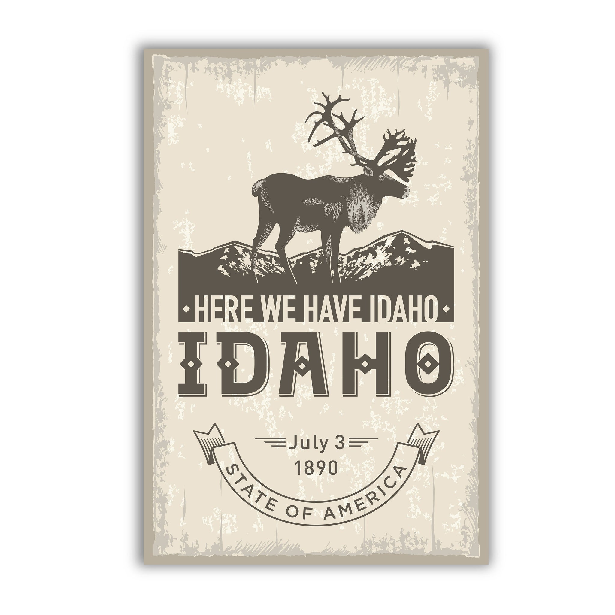 Idaho State Symbol Poster, Idaho State Poster Print, Idaho State Emblem Poster, Retro Travel State Poster, Home and Office Wall Art