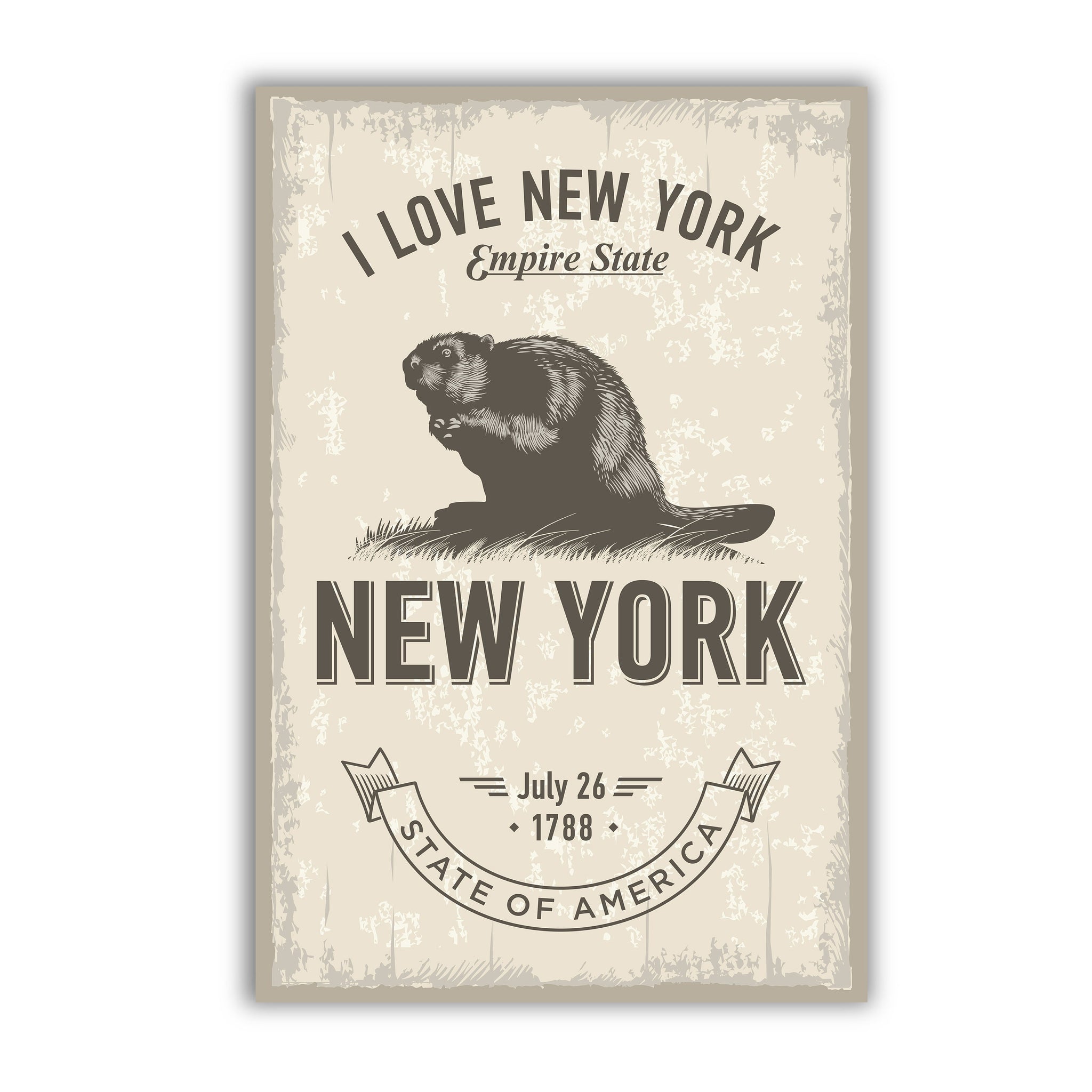 New York State Symbol Poster, New York State Poster Print, New York State Emblem Poster, Retro Travel State Poster, Home and Office Wall Art