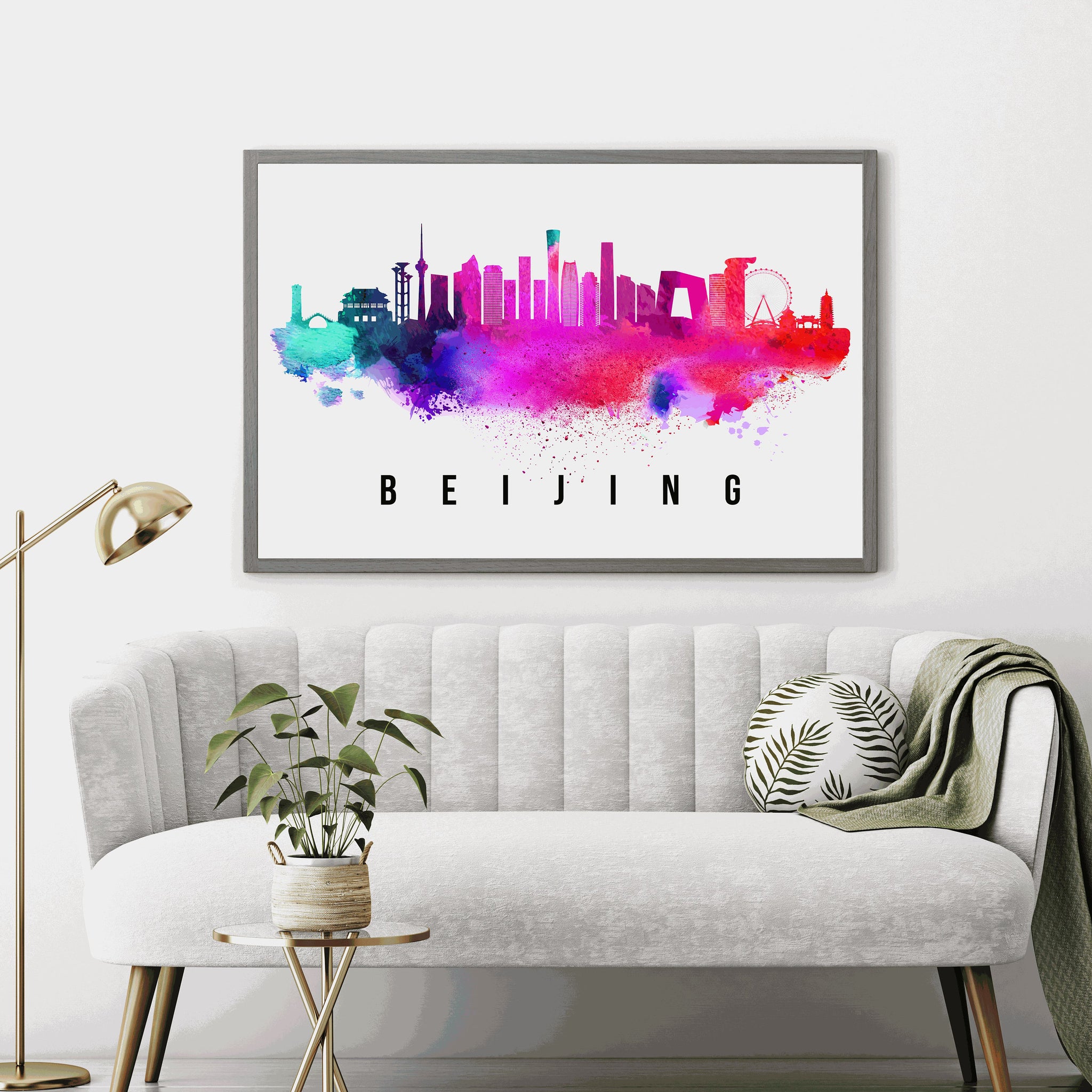 BEIJING - CHINA Poster,  Skyline Poster Cityscape and Landmark Print, Beijing Illustration Home Wall Art, Office Decor