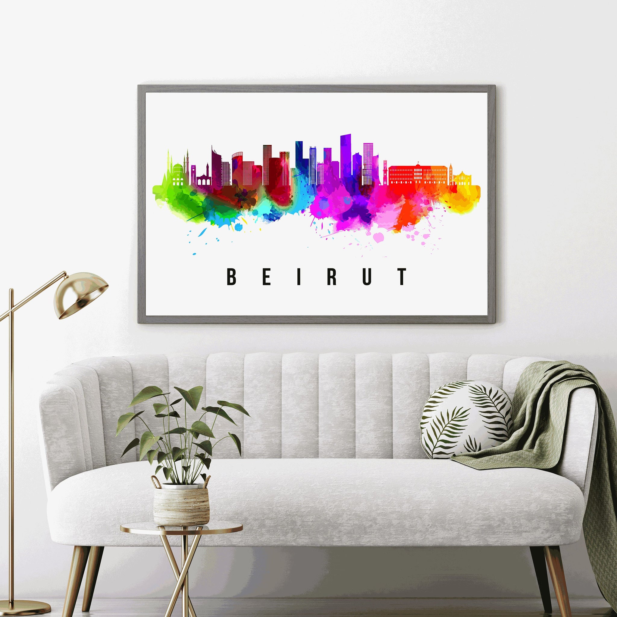 BEIRUT - LEBANON Poster,  Skyline Poster Cityscape and Landmark Print, Beirut Illustration Home Wall Art, Office Decor