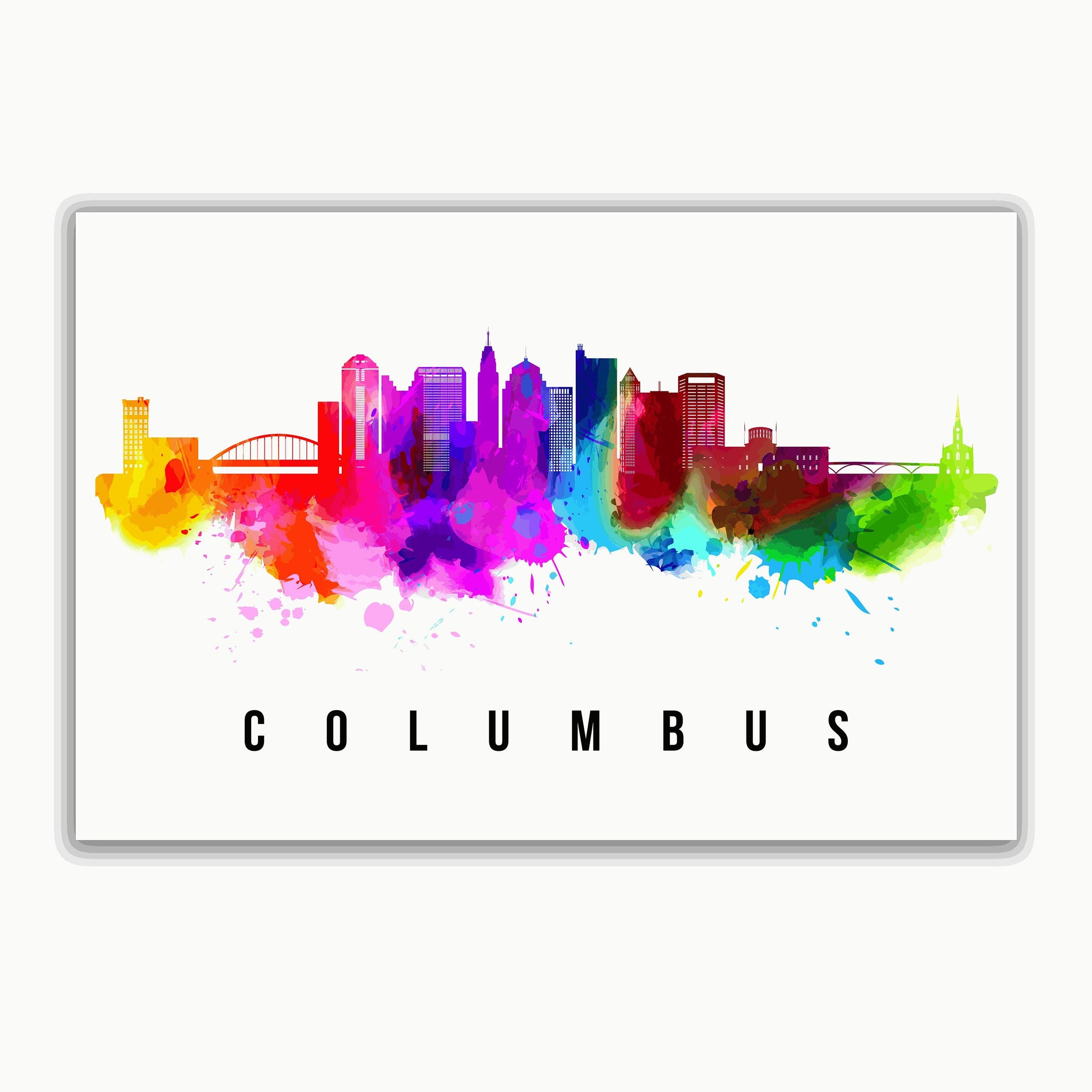 Columbus - Ohio Skyline Poster, Columbus Cityscape Painting, Columbus - Ohio Landmark and Cityscape Print, Home and Office Wall Art