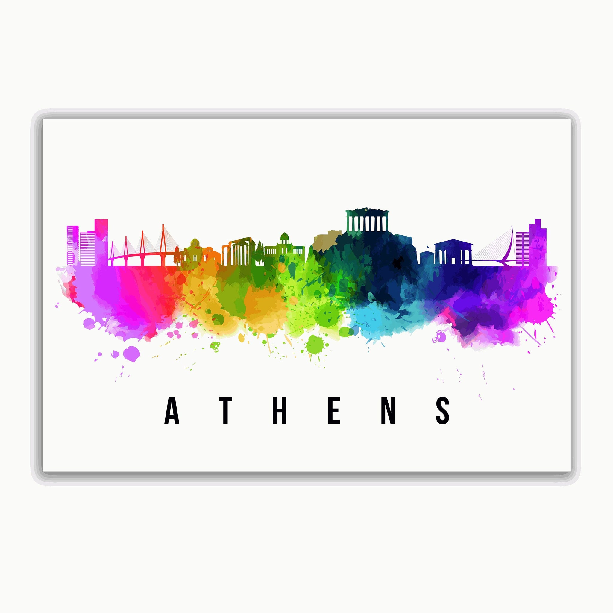 ATHENS GREECE Poster, Skyline Poster Cityscape poster print, Landmark Athens City Illustration poster, Home Wall Art, Office wall decoration