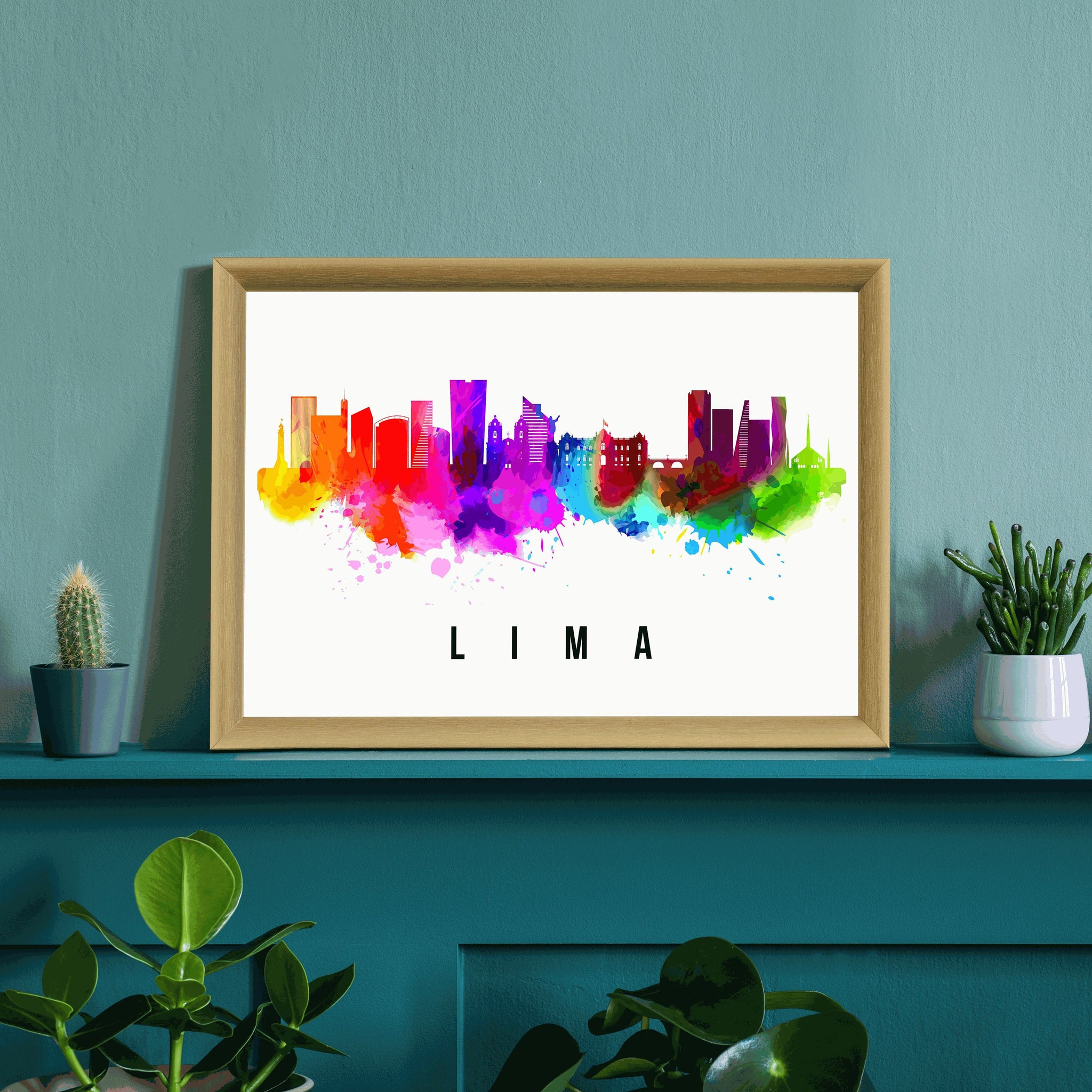 LIMA - PERU Poster, Skyline Poster Cityscape and Landmark Lima City Illustration Home Wall Art, Office Decor