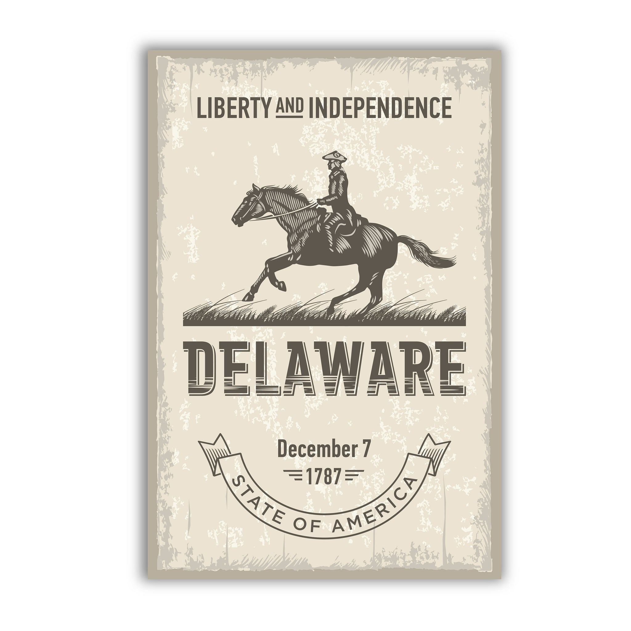 Delaware State Symbol Poster, Florida State Poster Print, Delaware State Emblem Poster, Retro Travel State Poster, Home and Office Wall Art